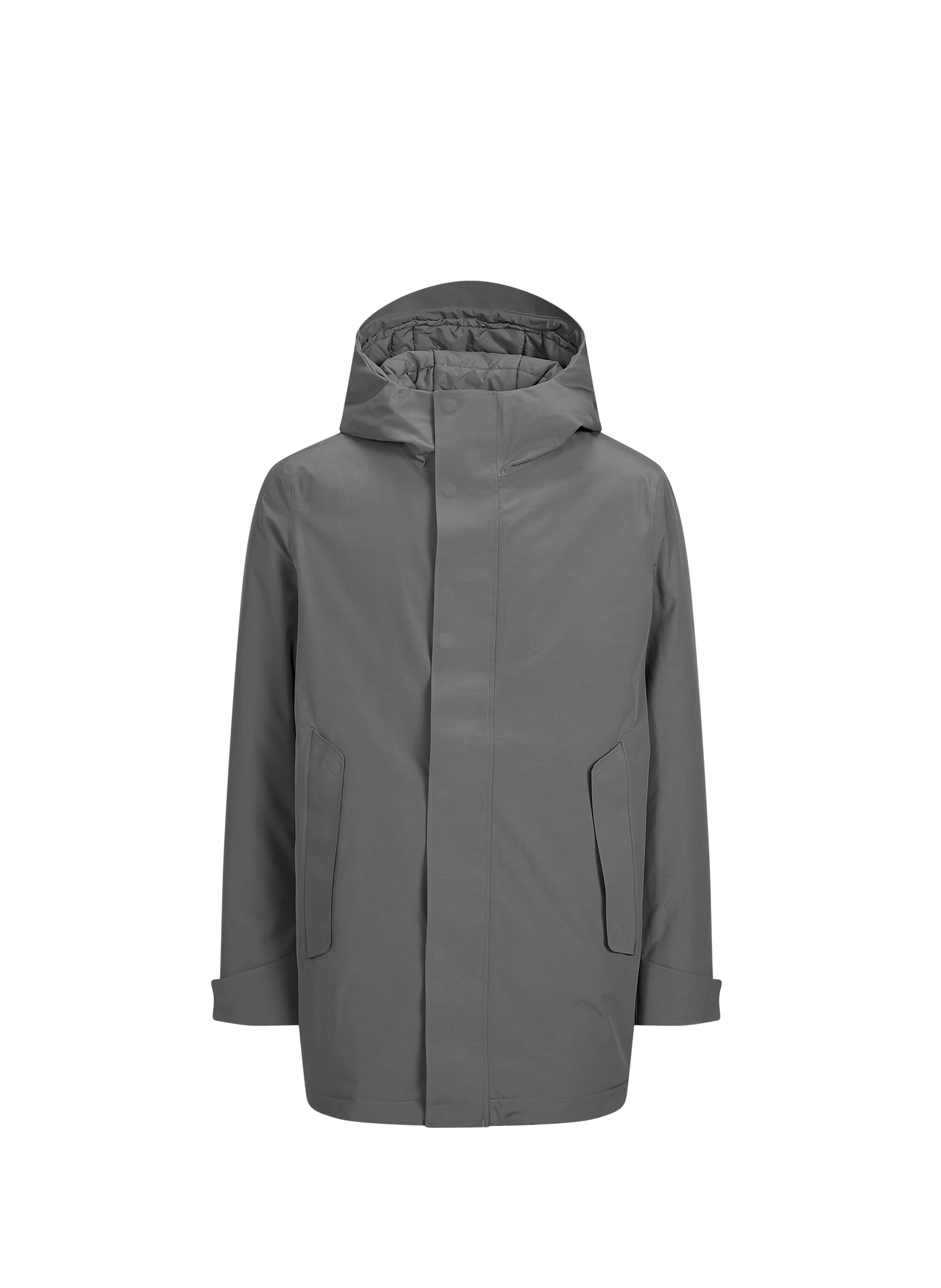 Mid-length straight parka with hood MTD AIGLE Grey