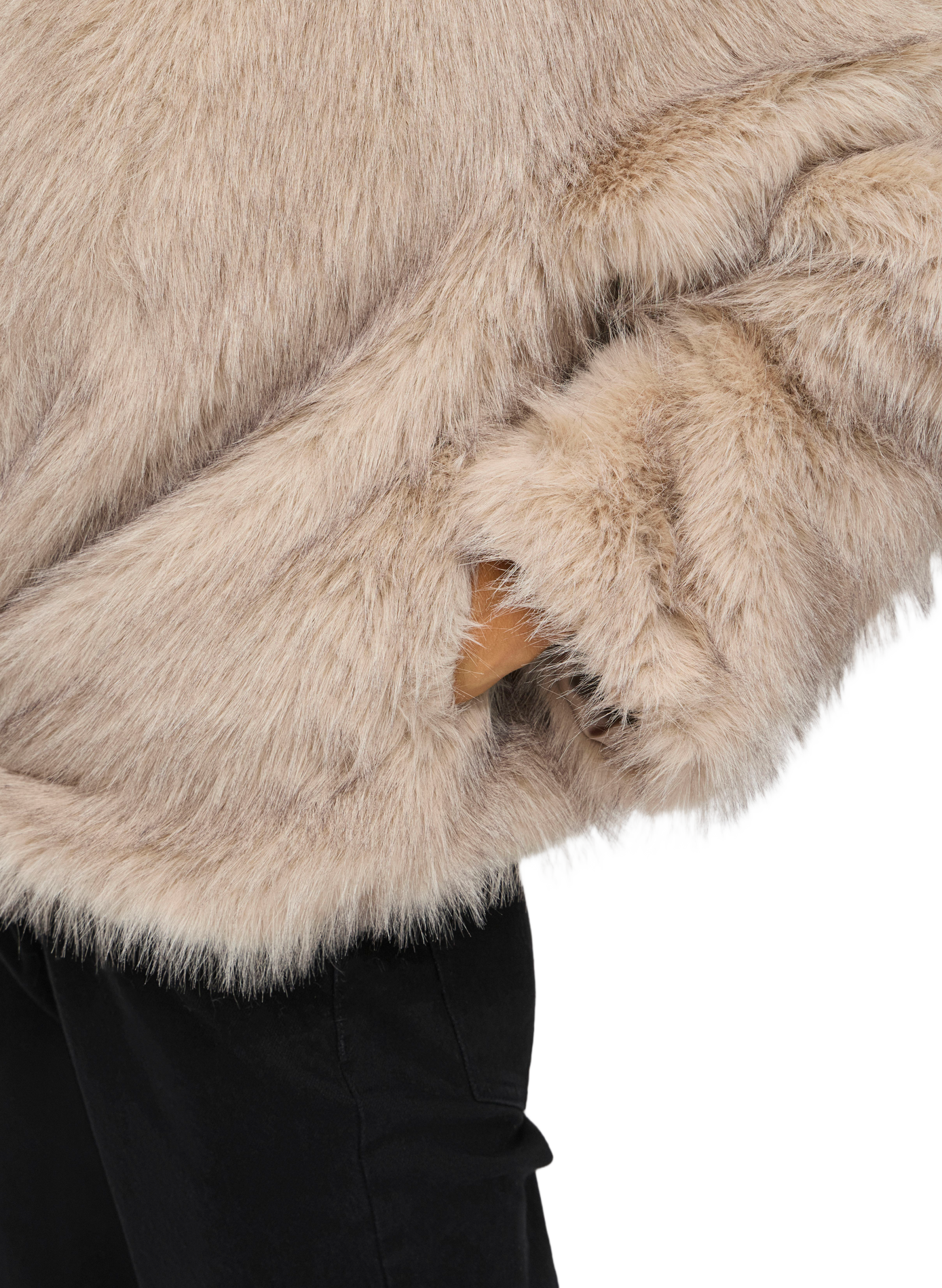 Oversized faux fur-effect jacket VILA Beige