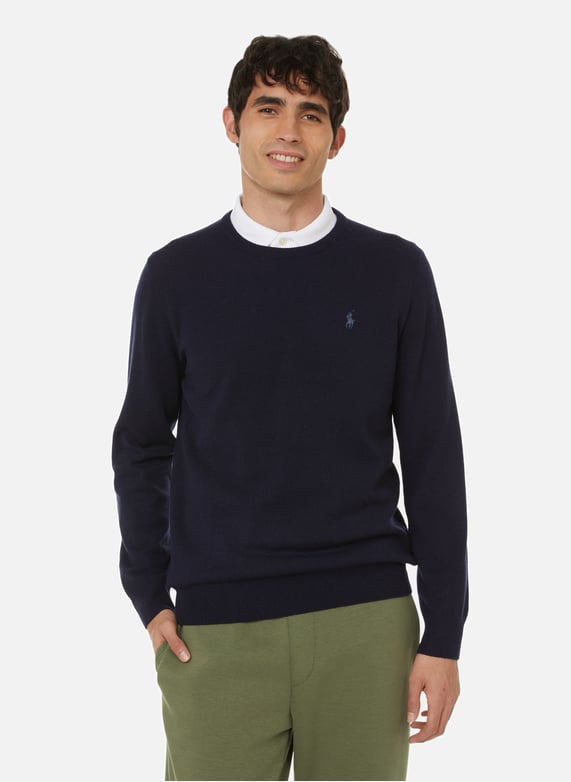 Blue Round neck wool jumper