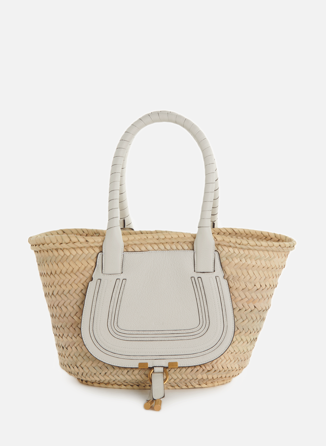 Marcie raffia and leather basket bag CHLOÉ