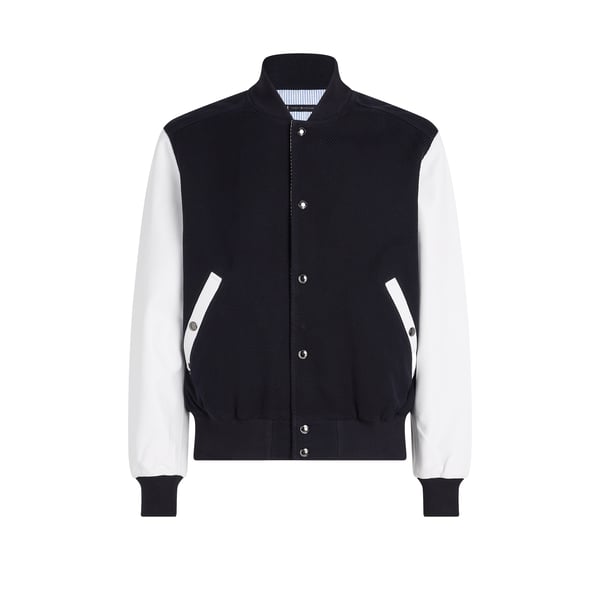 Bombers en coton et cuir