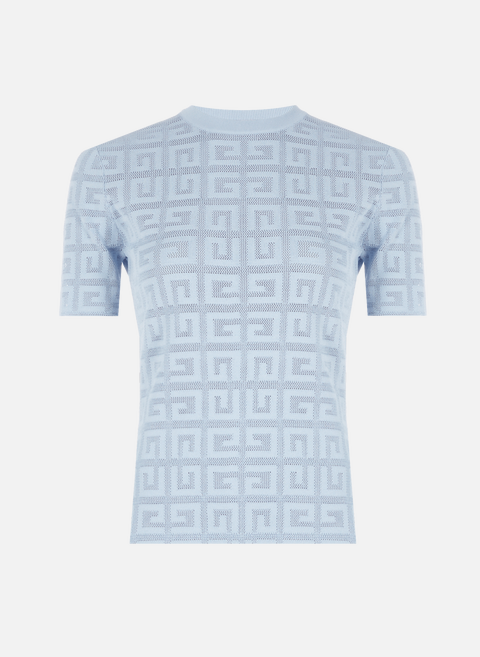 Durchbrochenes Strick-T-Shirt BlauGIVENCHY 