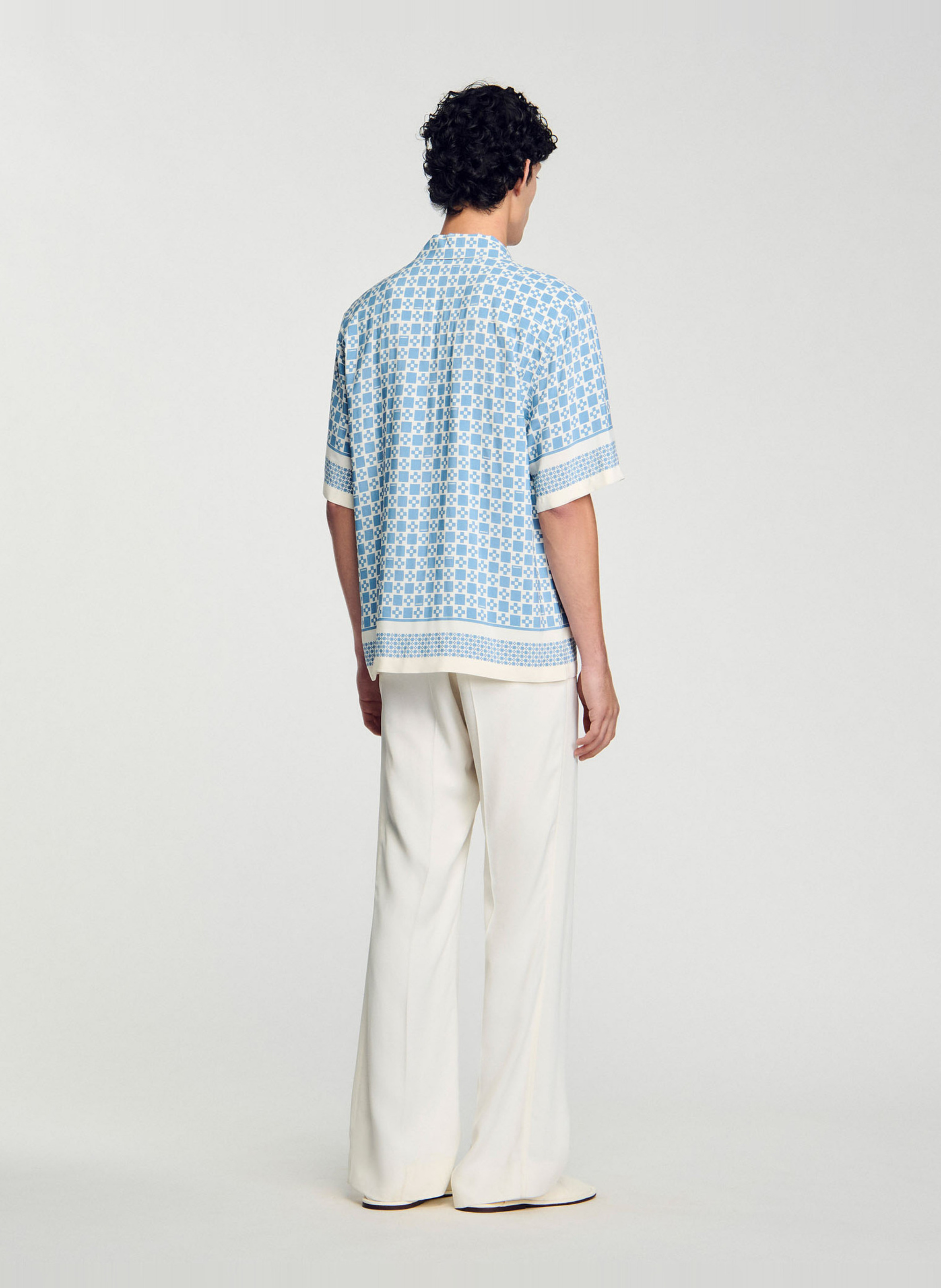 Chemisier droit imprimé SANDRO Bleu