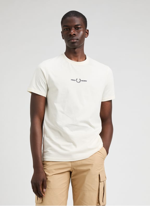 T-shirt en coton Beige by FRED PERRY FRED PERRY T-shirt en coton Beige