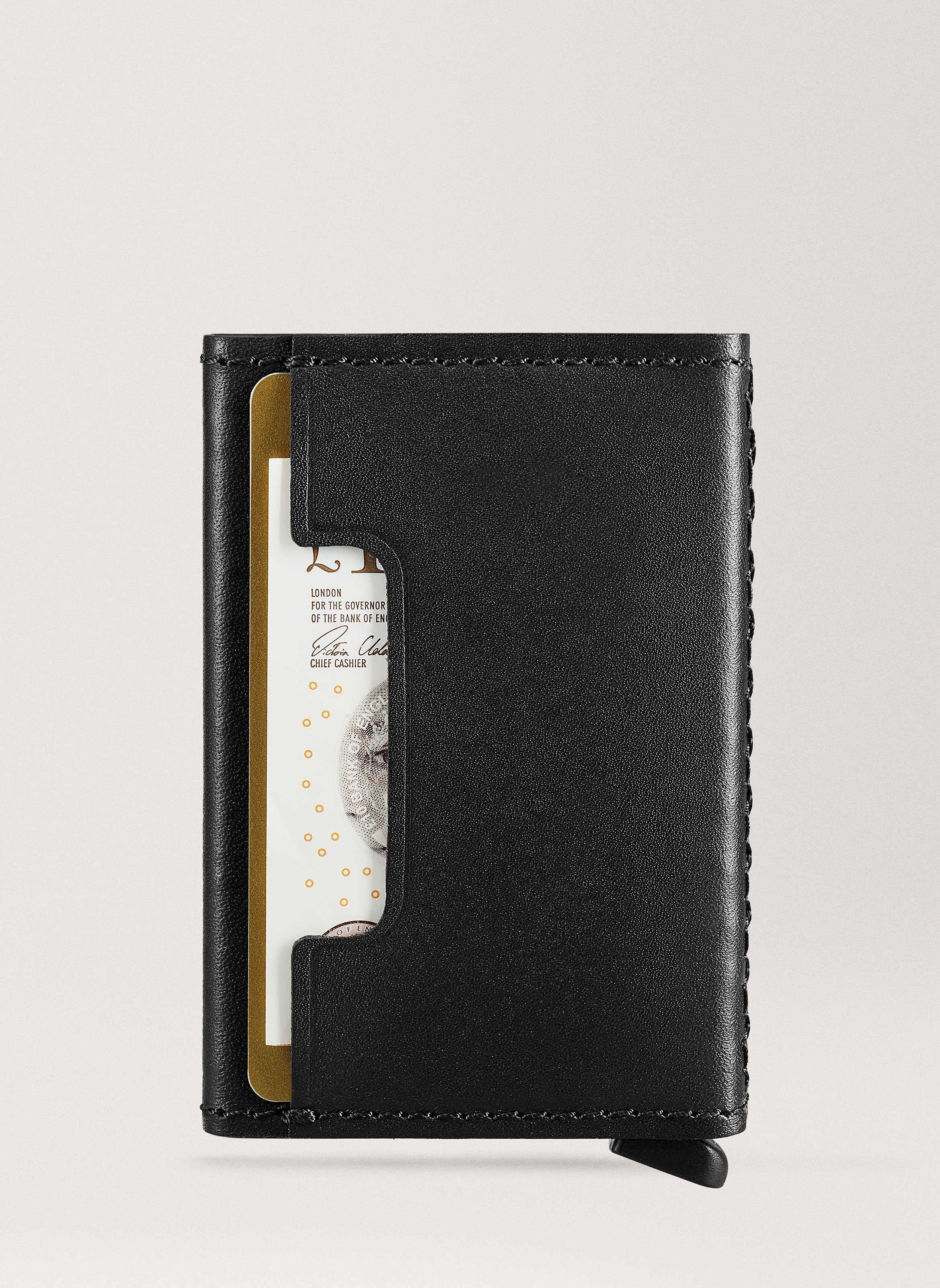 Porte-cartes 'The Cardprotector' en cuir vachetta CARL FRIEDRIK Noir