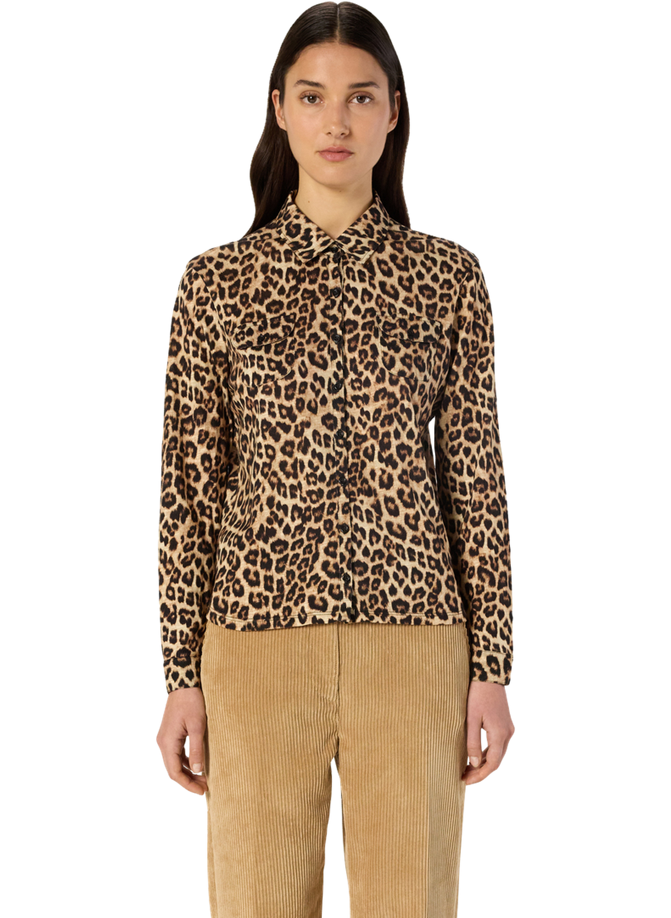 Chemise léopard en jersey - heloise GERARD DAREL Marron