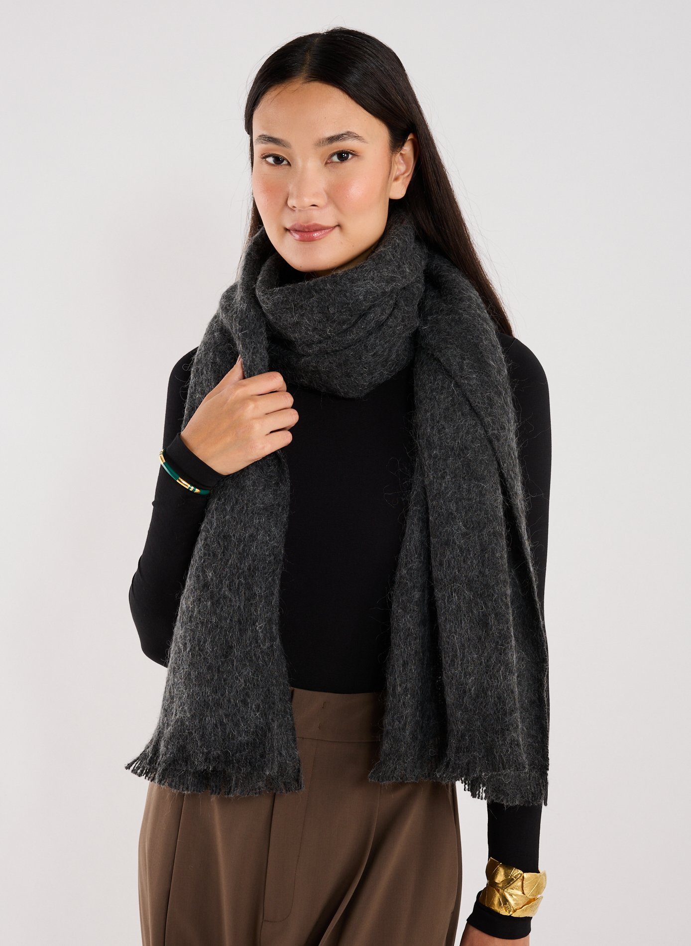 Echarpe à franges New Milene SAISON 1865 Gris