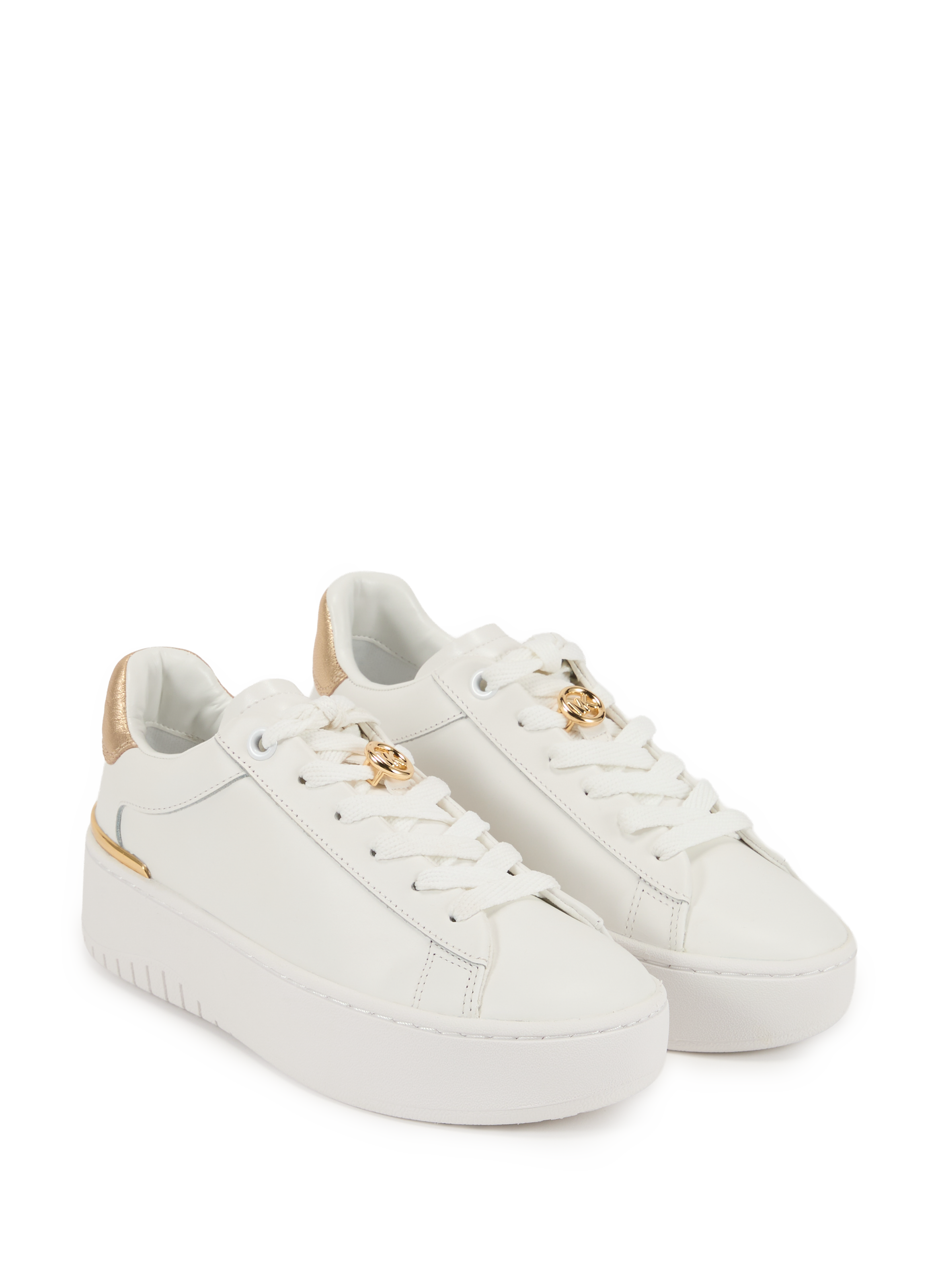 Leather platform sneakers MICHAEL KORS Golden