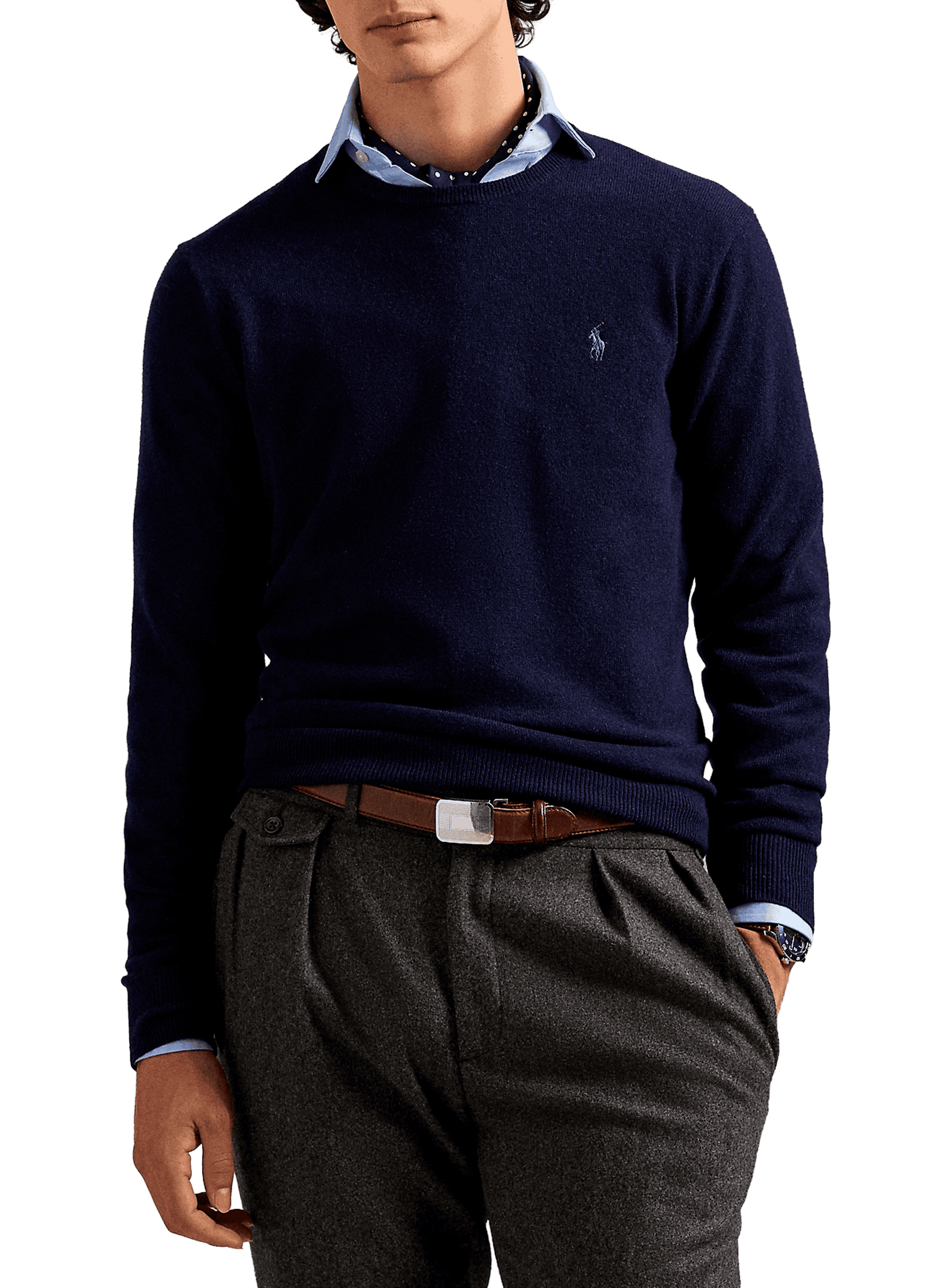 POLO RALPH LAUREN  Round-neck wool jumper Blue