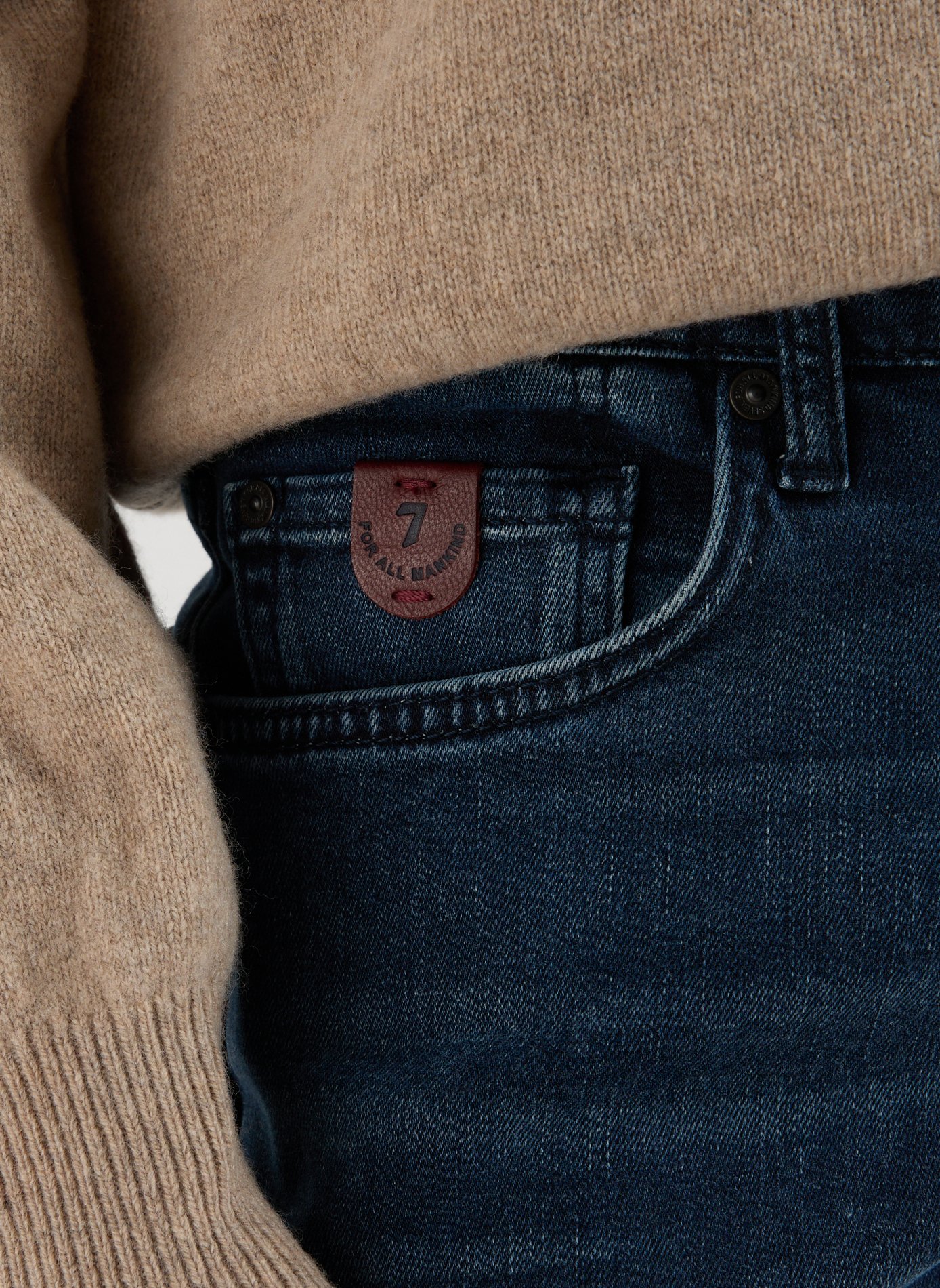 Cotton-blend slim-fit jeans 7 FOR ALL MANKIND Blue