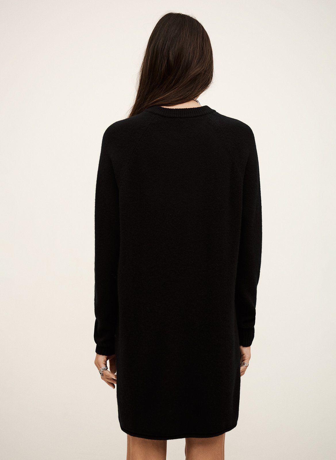 Robe courte col rond en laine cheima BA&SH Noir