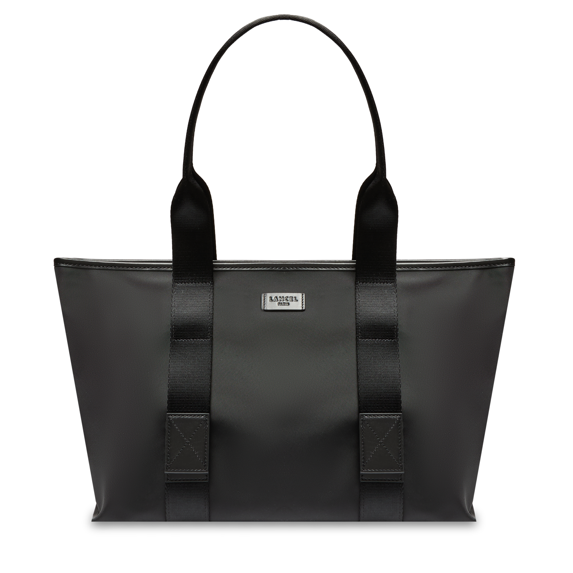 Sac cabas zippé l mistral rollable de lancel en nylon  Noir