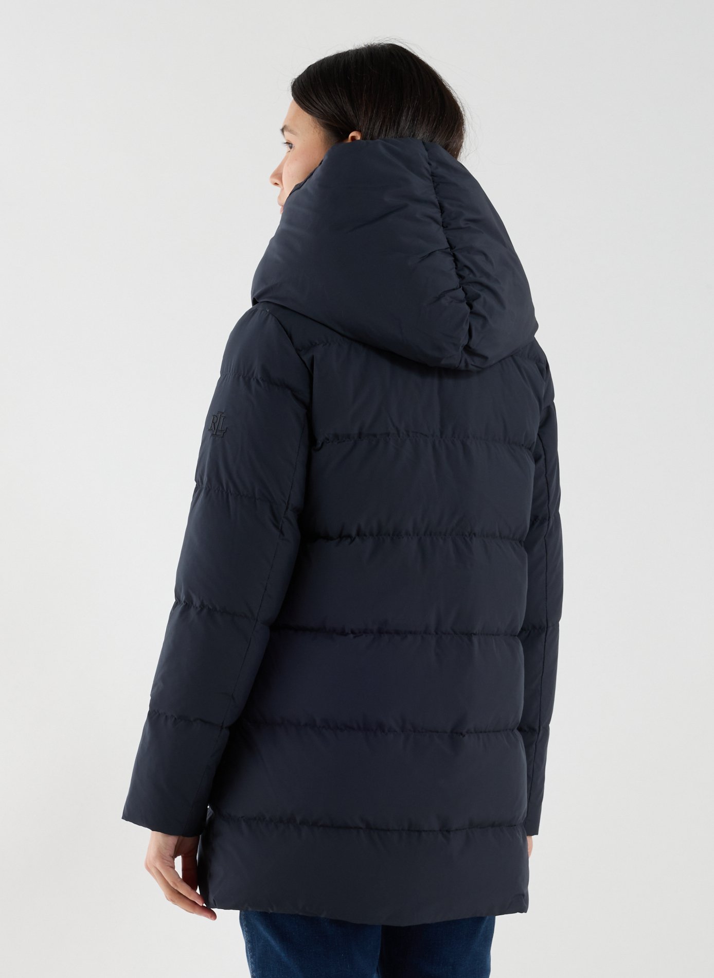 Doudoune longue matelassée à capuche LAUREN Bleu