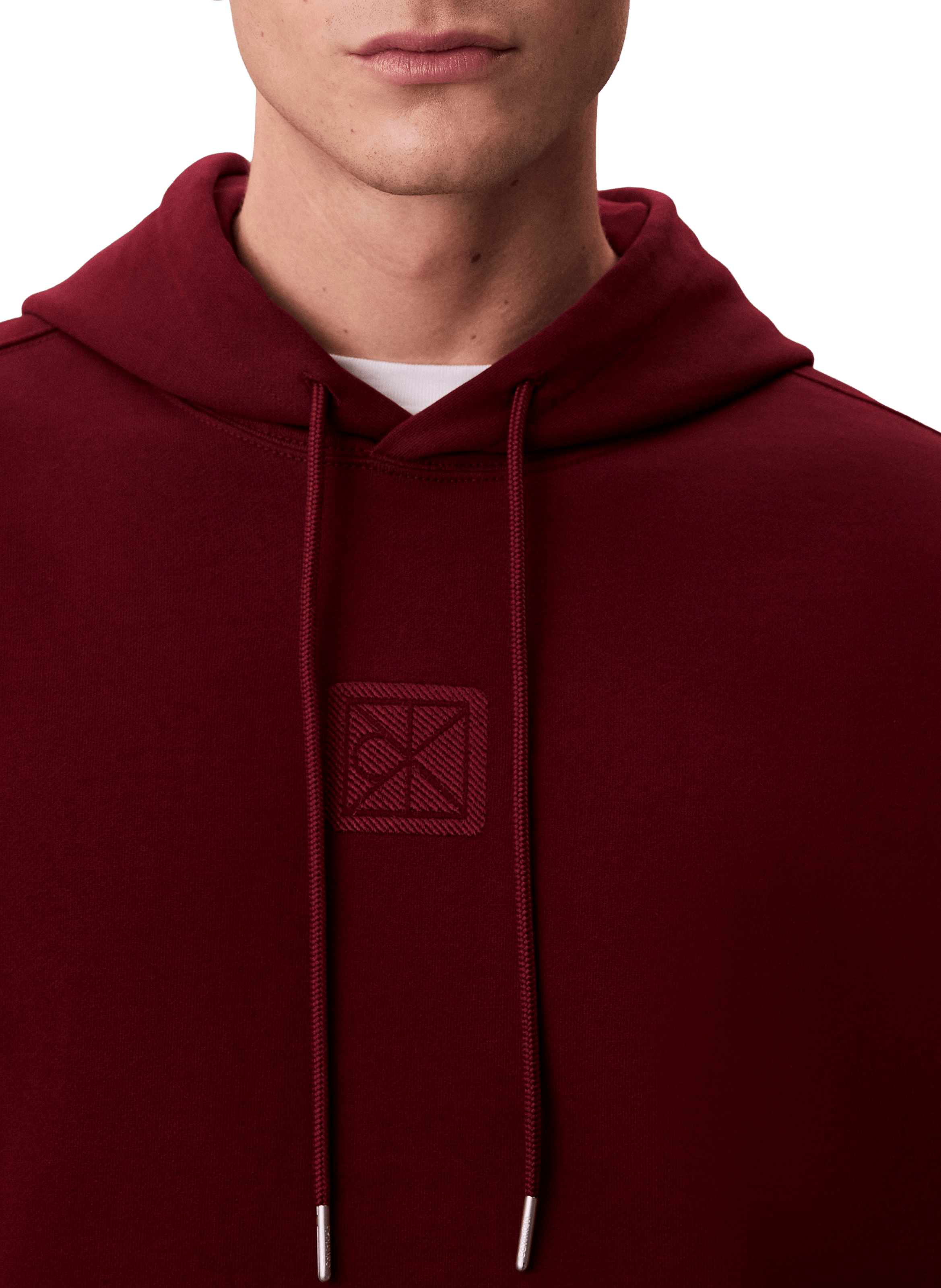 Hoodie en coton mélangé CALVIN KLEIN Rouge