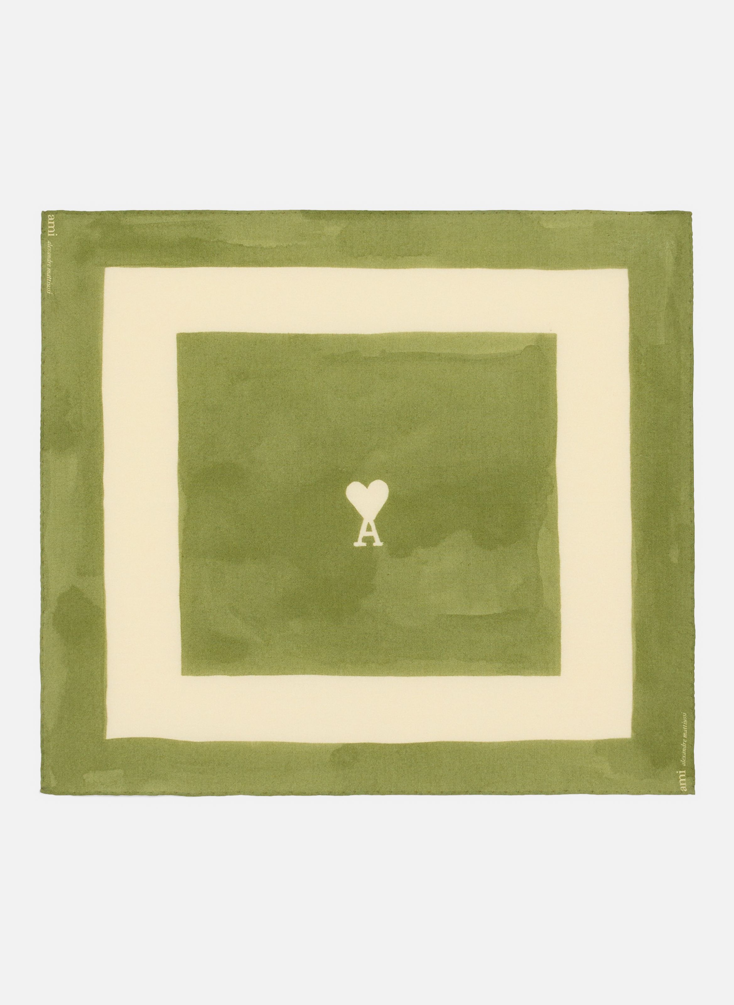 Foulard ami de coeur imprimé unisexe en coton AMI PARIS Vert