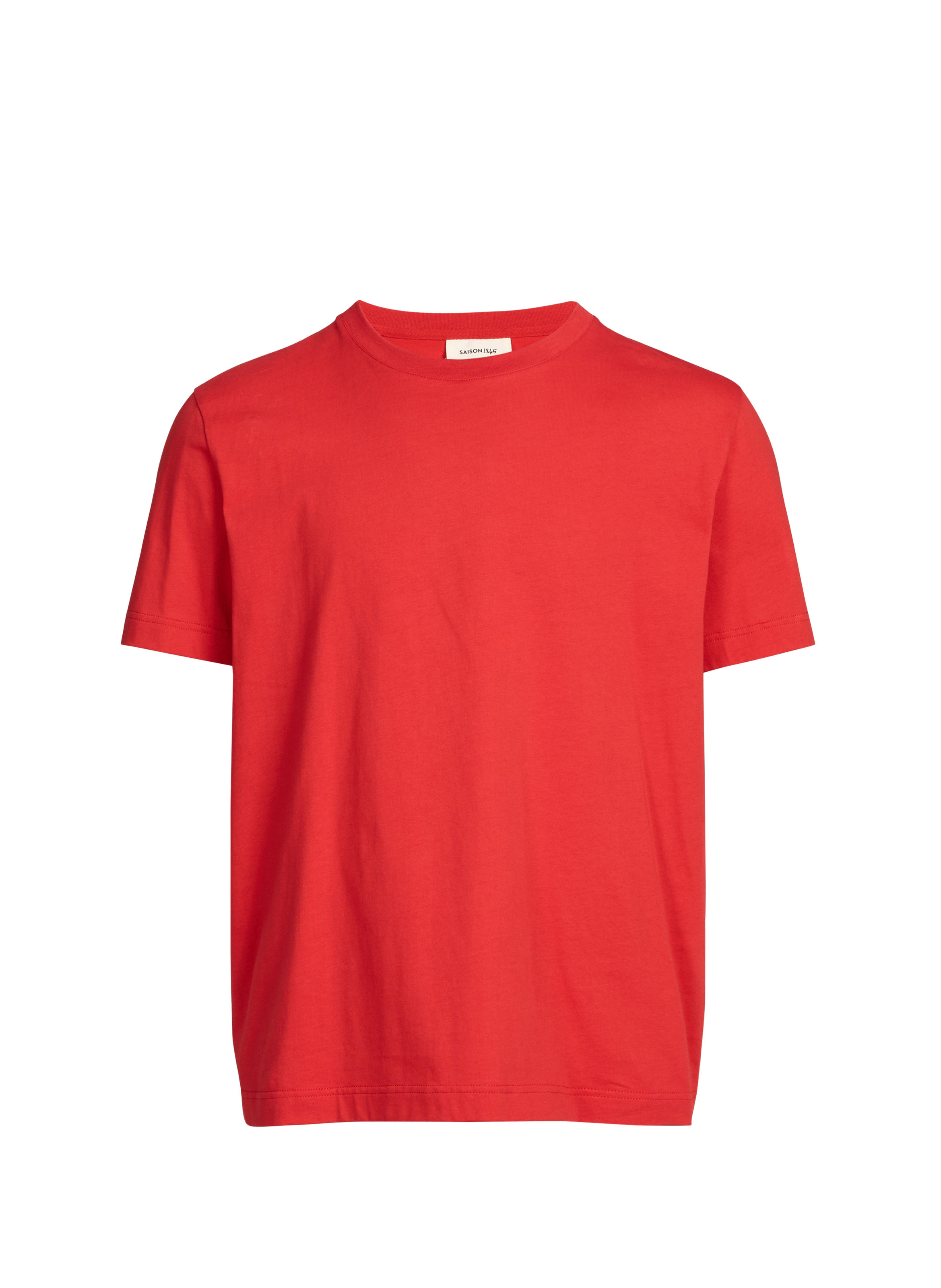 T-shirt Baff col rond en coton SAISON 1865 Rouge