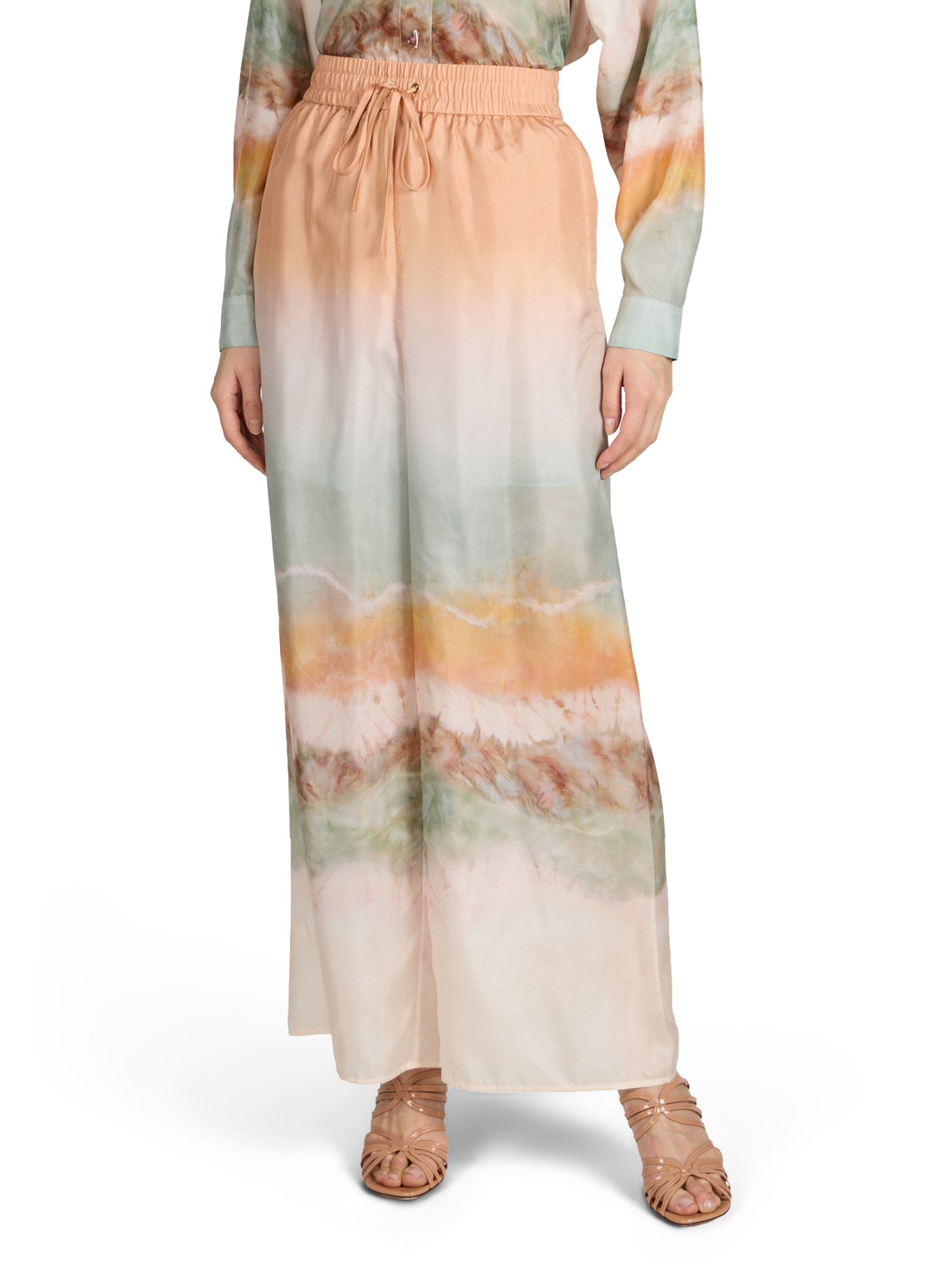 Pantalon ample en soie ZIMMERMANN Multicolore