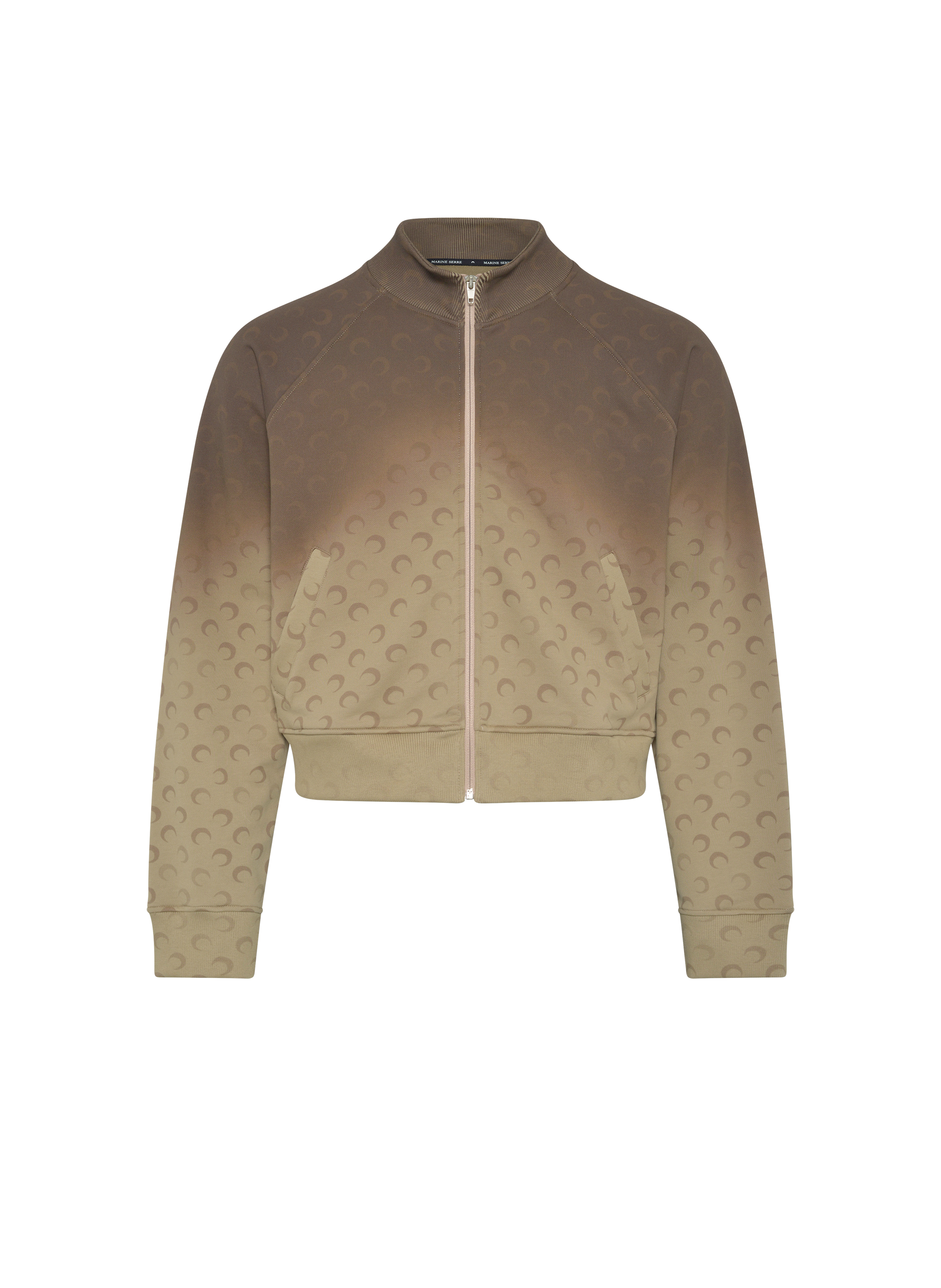 Sweatshirt zippé moon délavé en coton biologique unisexe MARINE SERRE Beige