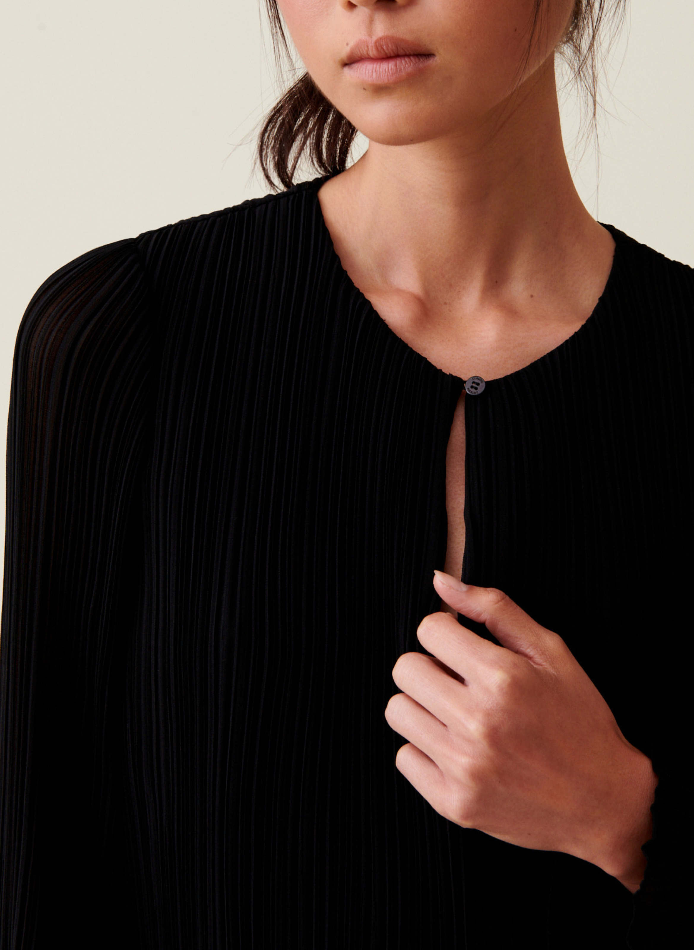 Robe courte col rond plissée CLAUDIE PIERLOT Noir