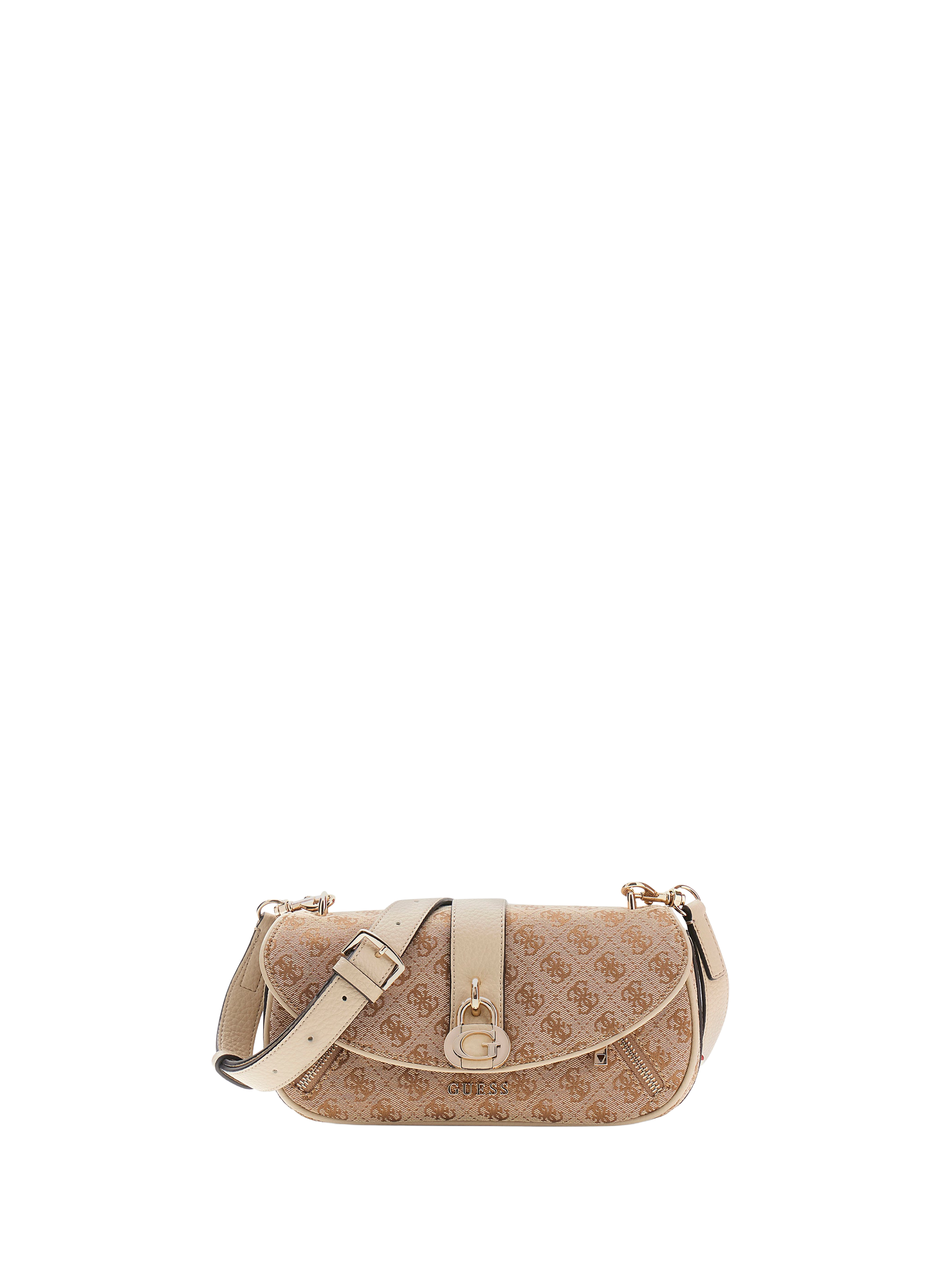 Borsa Jessa a tracolla con logo GUESS Marrone