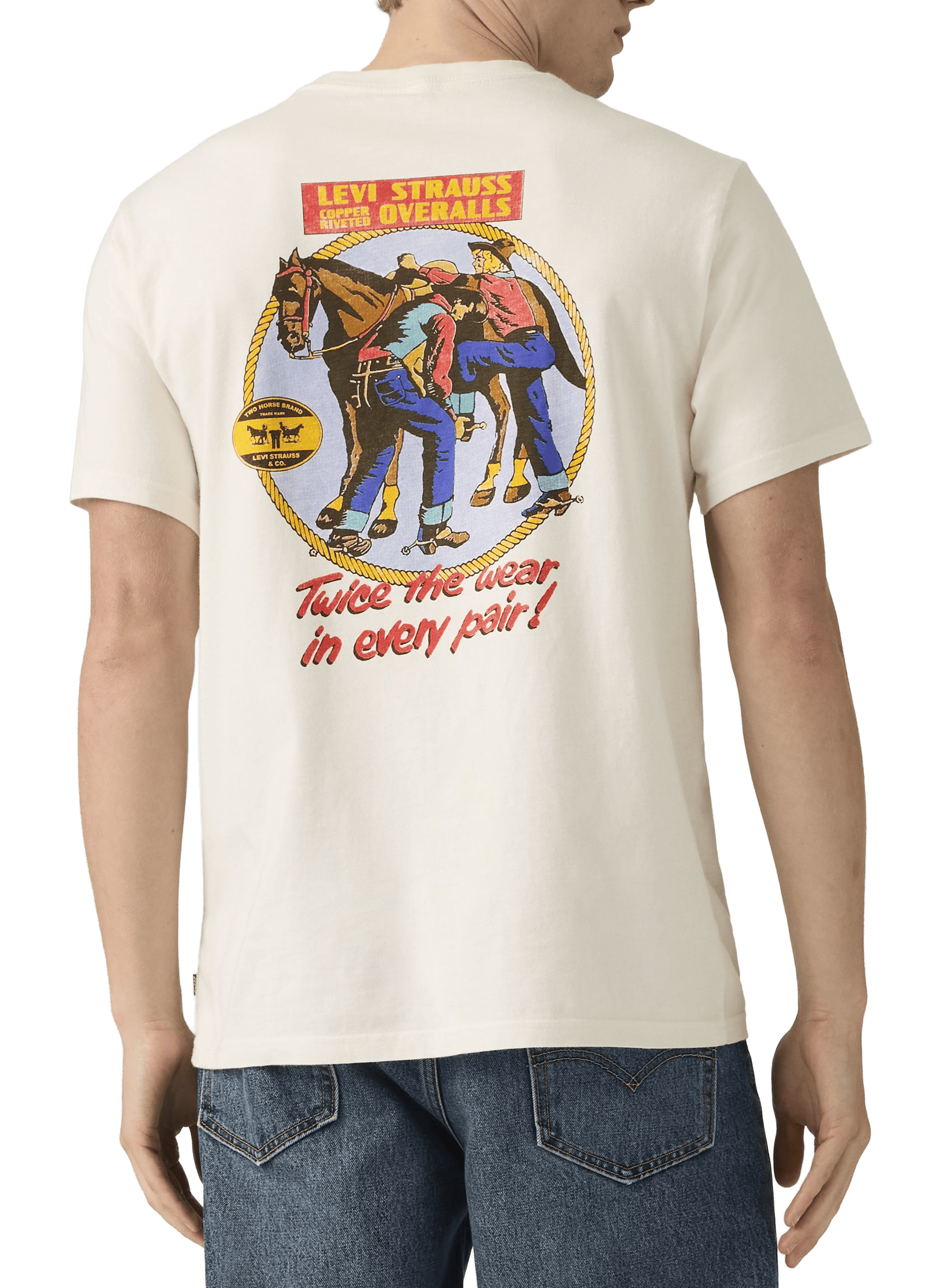 Biker-style cotton t-shirt LEVI'S Beige