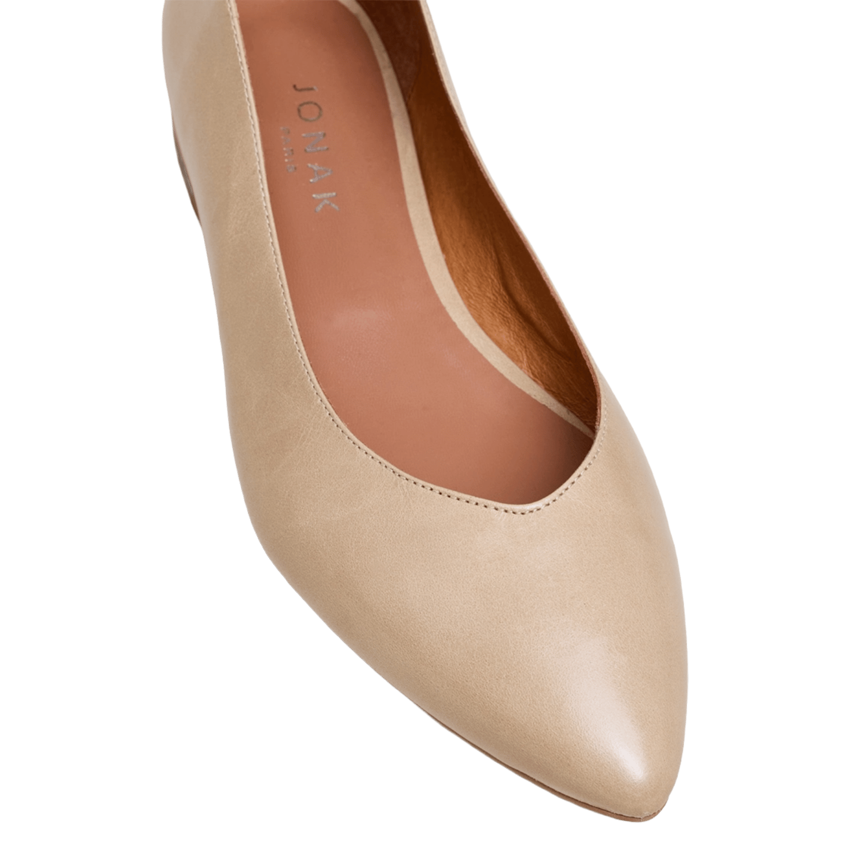 Ballerines plates pointus en cuir vendy JONAK Beige