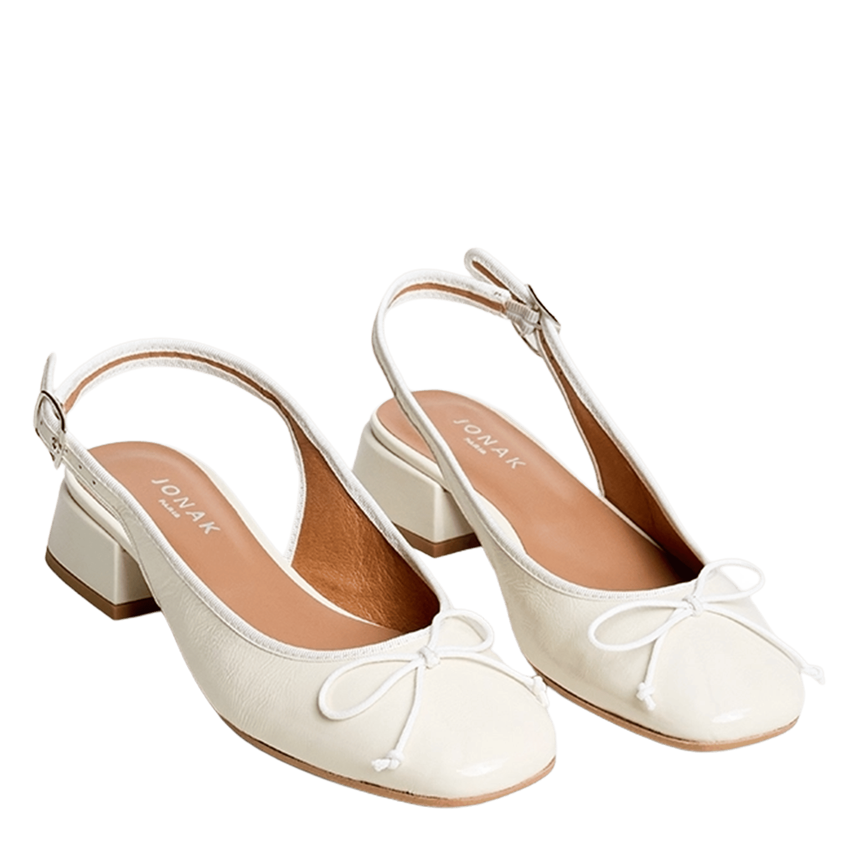 Ballerines slingbacks en cuir vernis dybilo JONAK Blanc