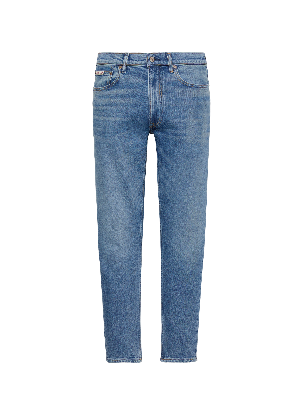 Straight leg tapered jeans in cotton blend CALVIN KLEIN Blue
