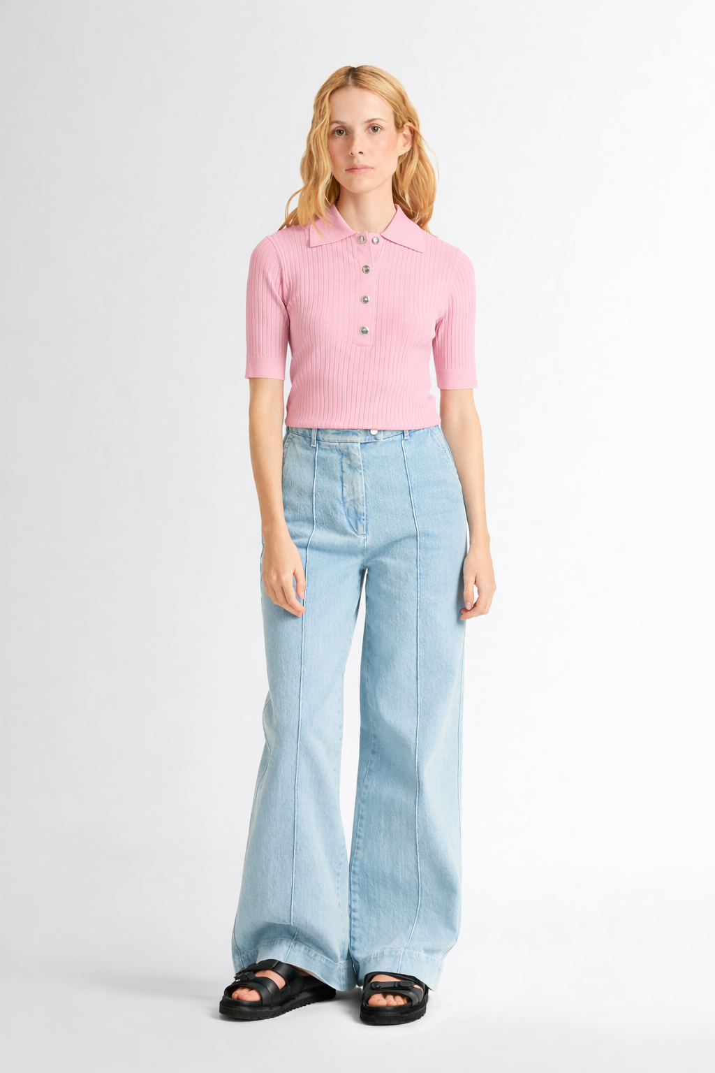 Polo manches courtes vera col polo coupe ajustée FUSALP Rose