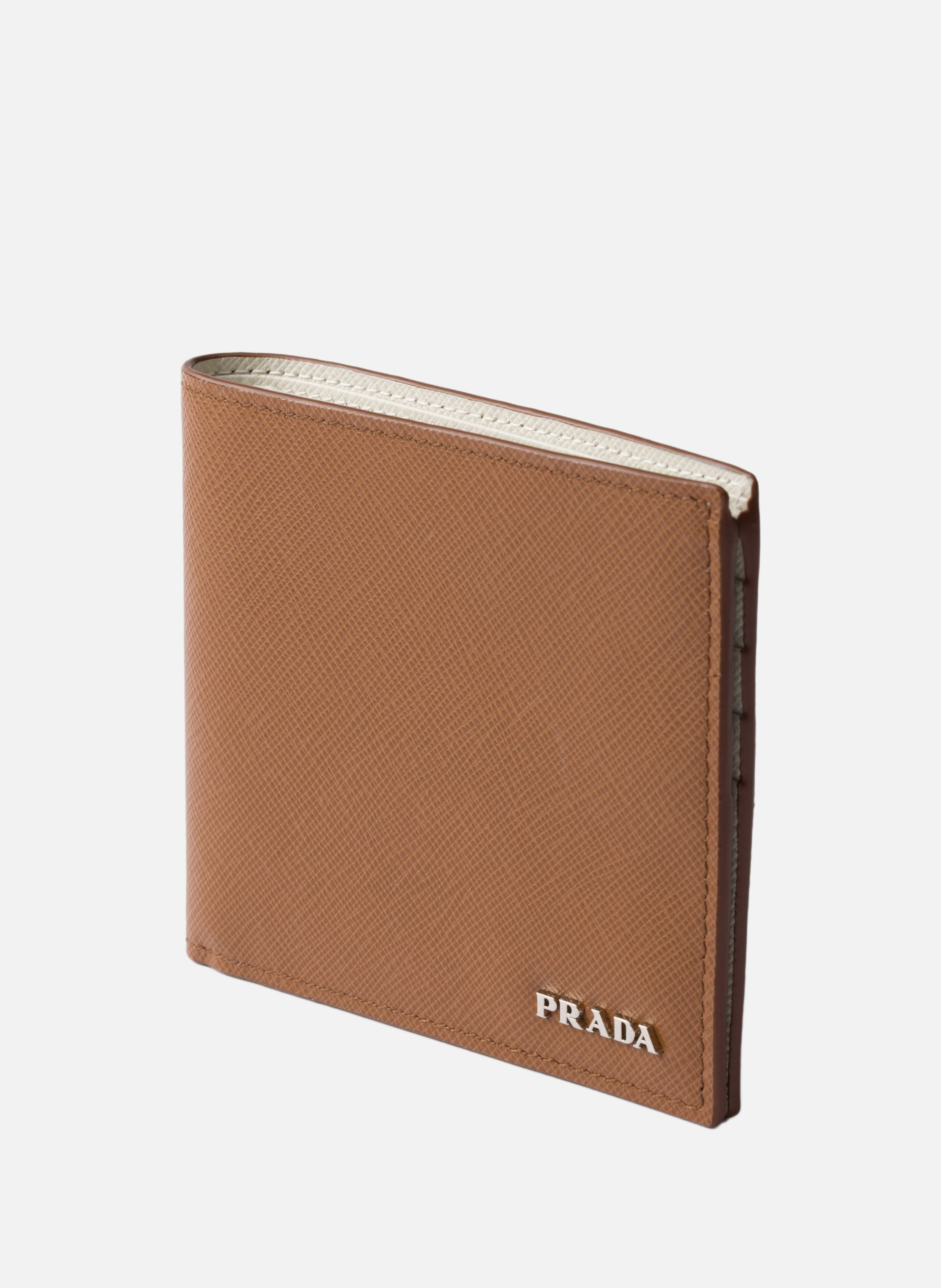 Portefeuille en cuir PRADA Marron