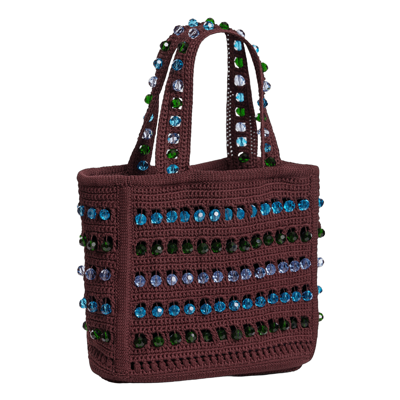 Sac crochet en perles SANDRO Marron