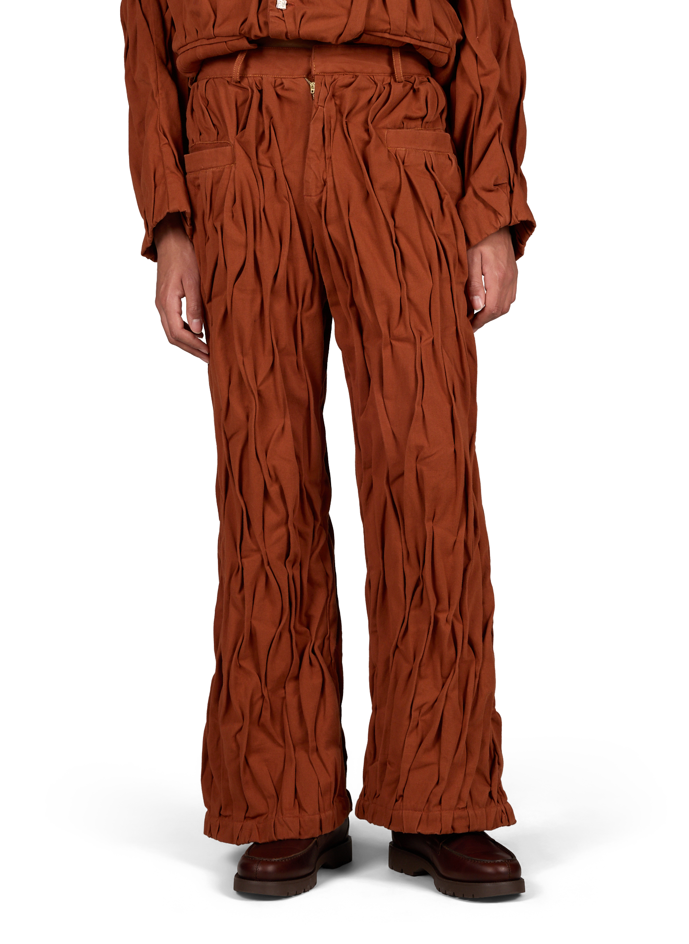 Pantalon Tormenta en coton plissé CAMPILLO Marron