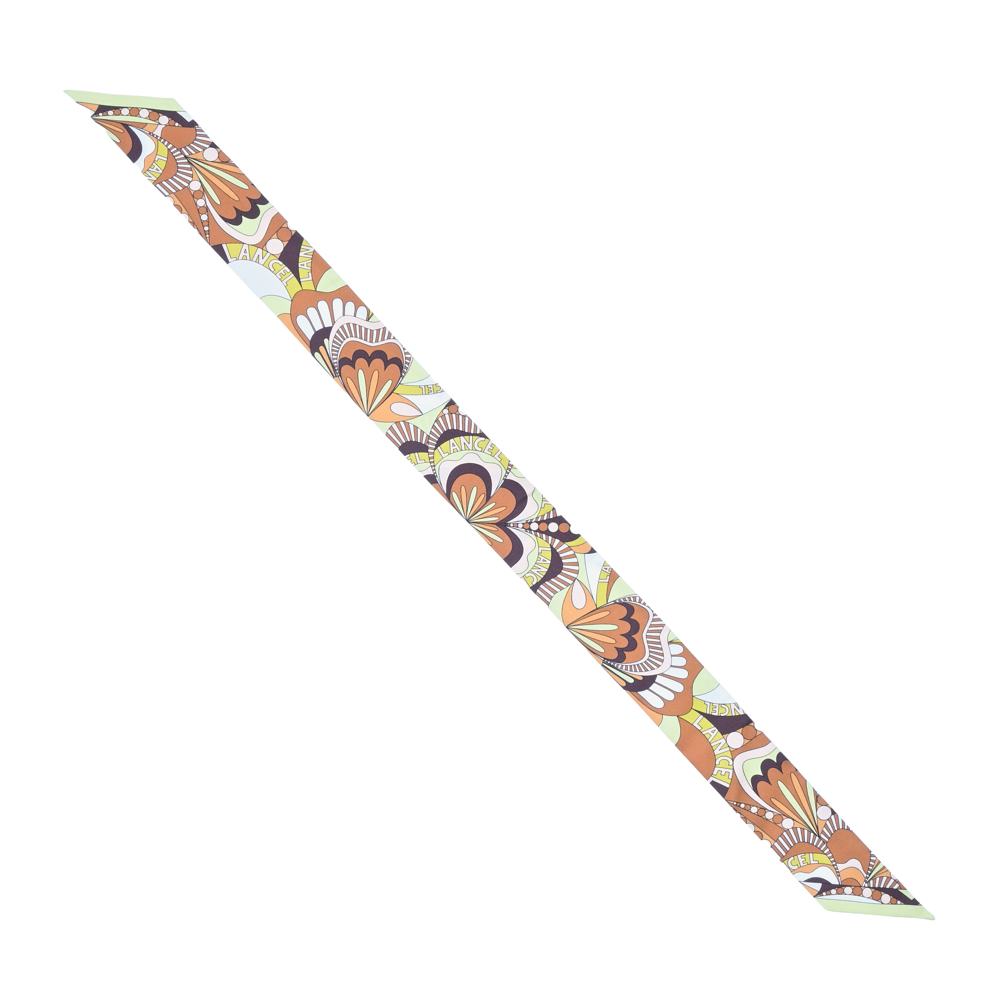 Silk headband with floral pattern by lancel LANCEL Yellow