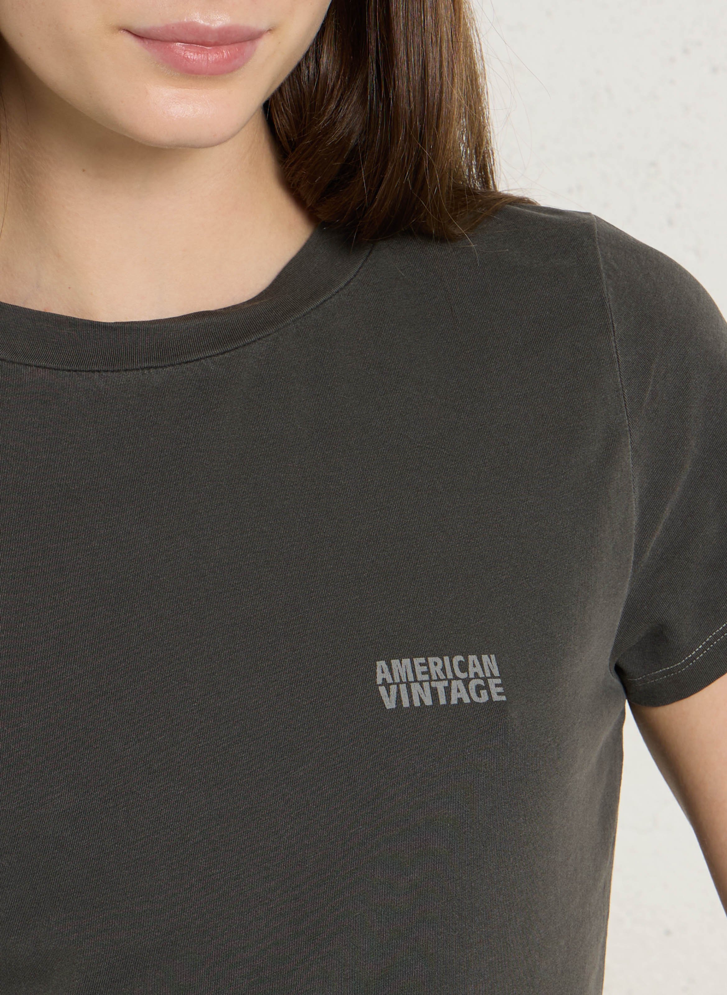 T-shirt ajusté en coton mélangé pymaz AMERICAN VINTAGE Noir