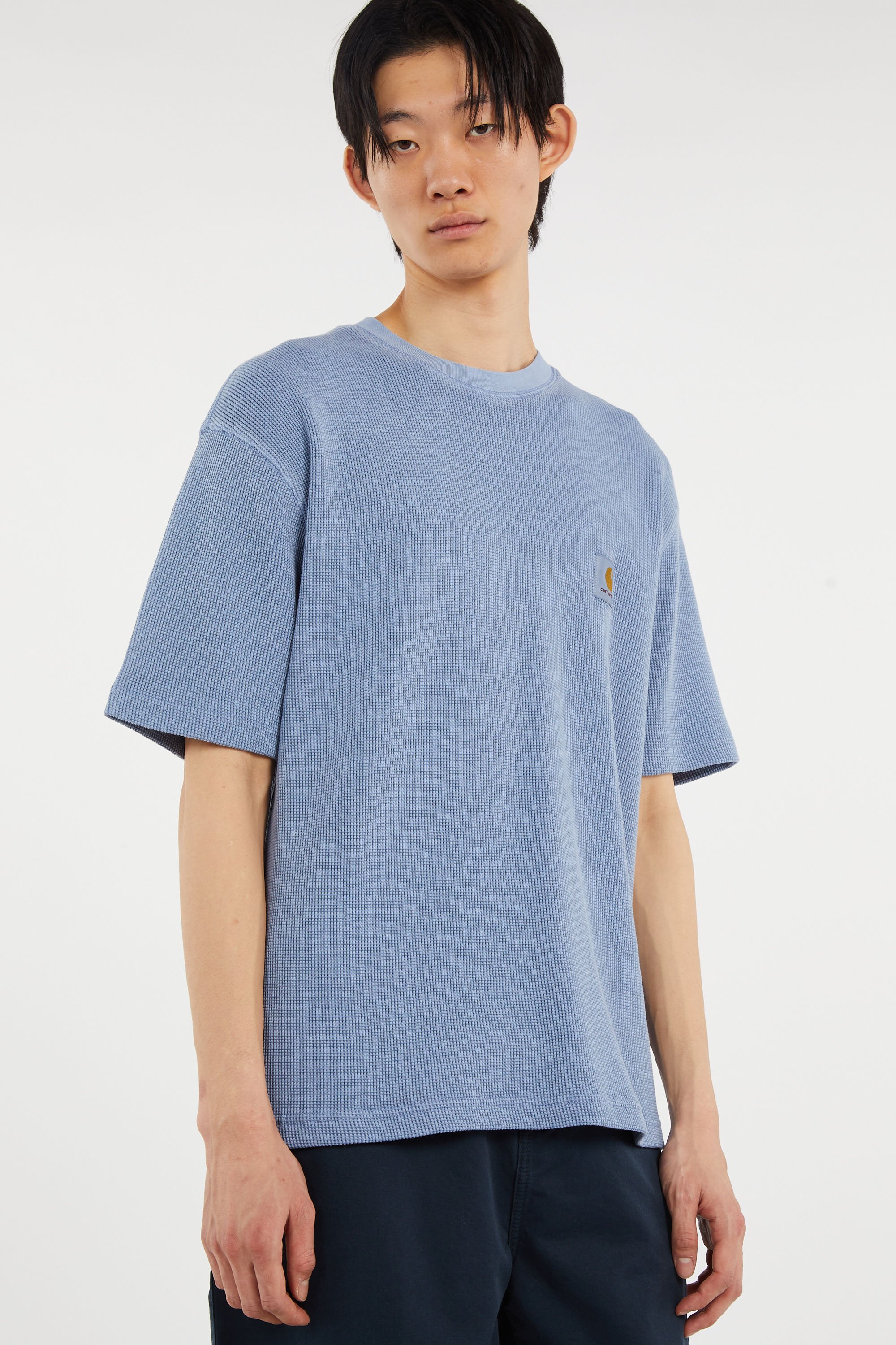 T-shirt s/s nelson waffle t-shirt CARHARTT WIP Bleu