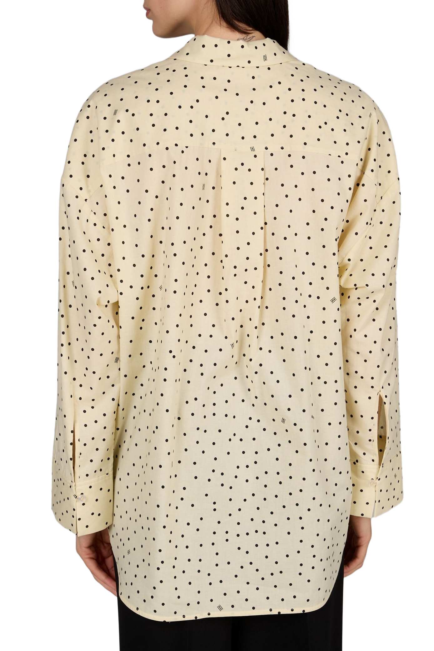 Derris shirt with polka dot print in cotton BY MALENE BIRGER Beige