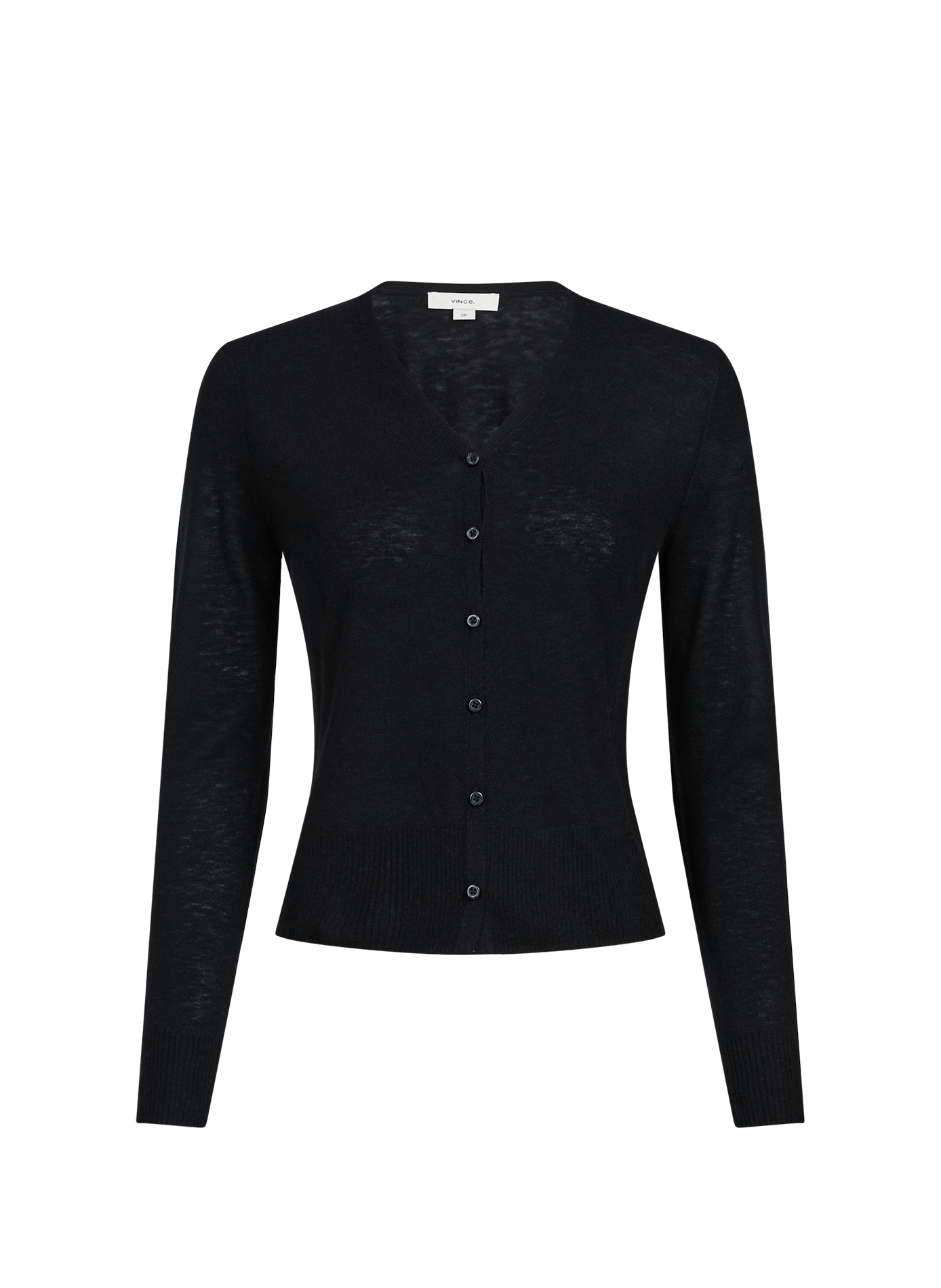Cardigan a collo a V in lana VINCE Nero