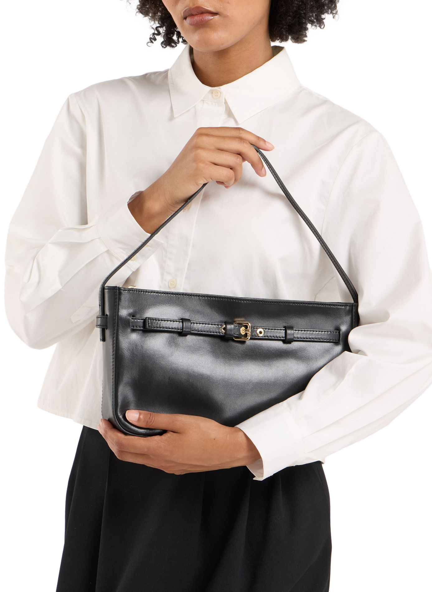 Hava leather shoulder bag SAISON 1865 Black