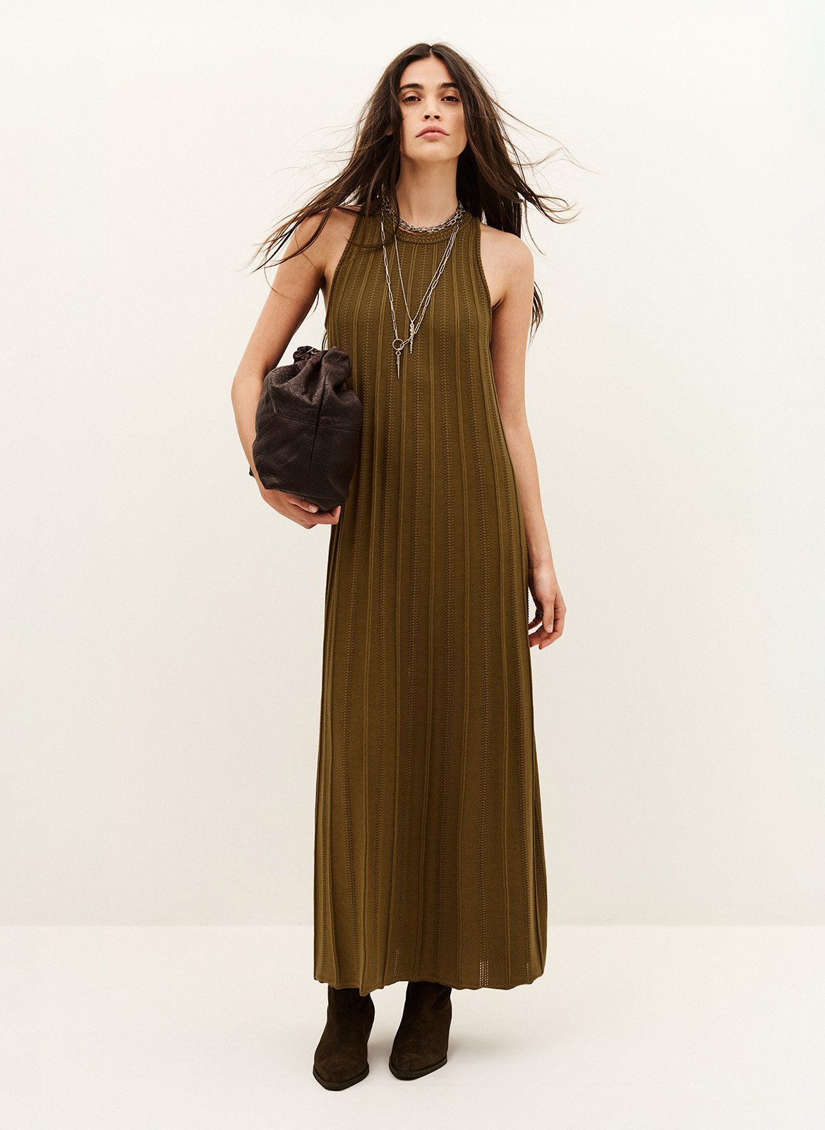 Robe longue sans manches ample sinte BA&SH Beige
