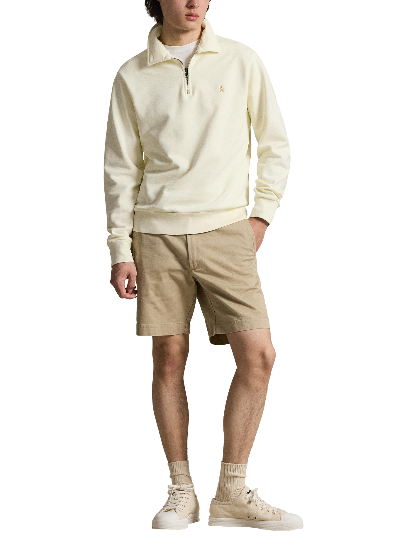 Pull droit à col classique en coton  POLO RALPH LAUREN Beige