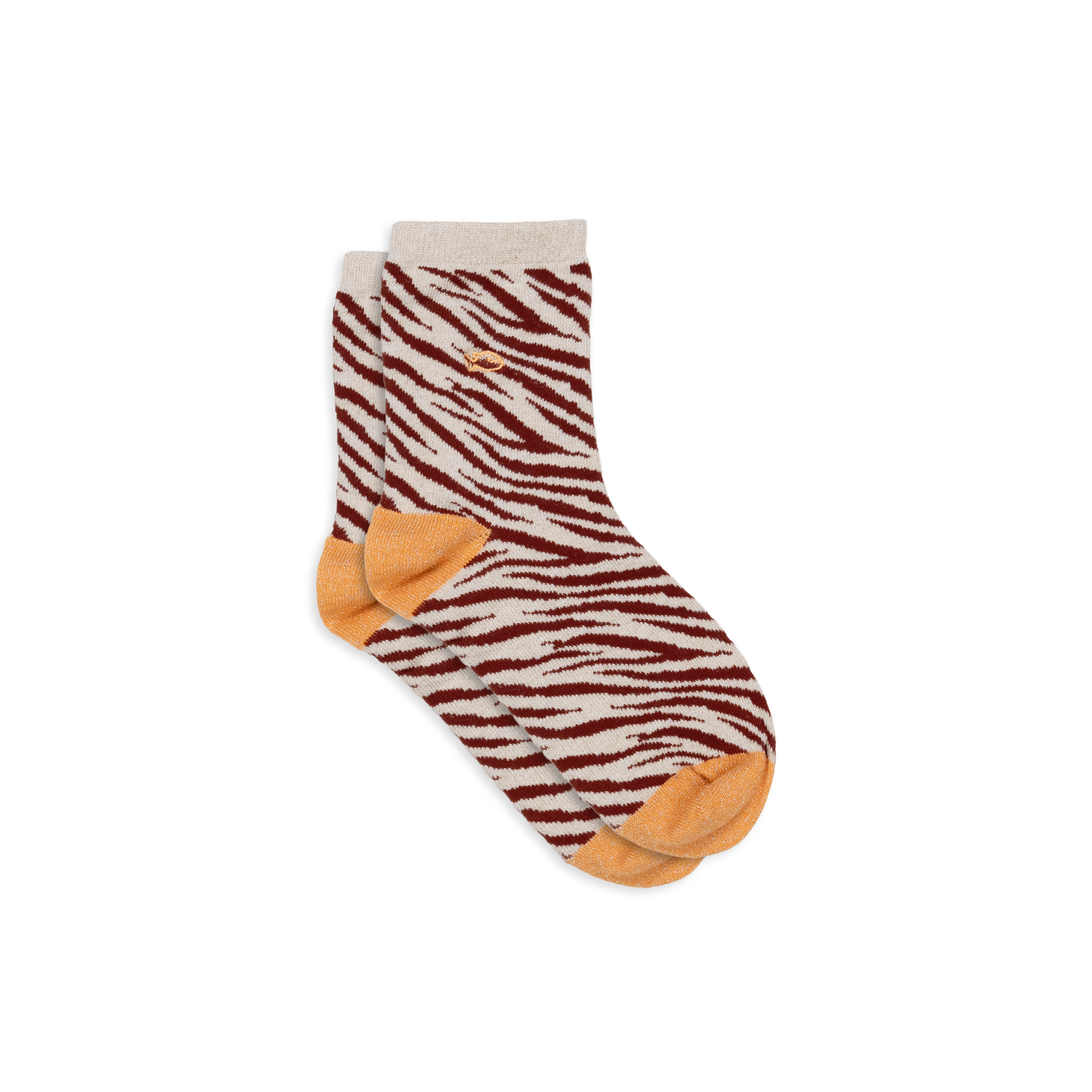 Chaussettes en coton peigné zèbre BILLYBELT Marron