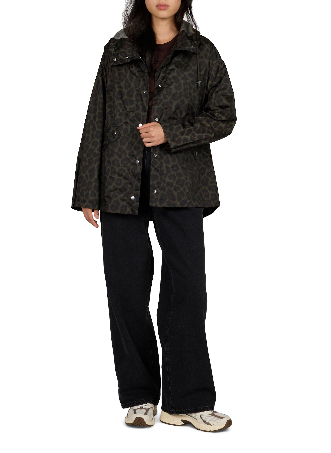 Veste col montant imprimée à capuche VILA Kaki