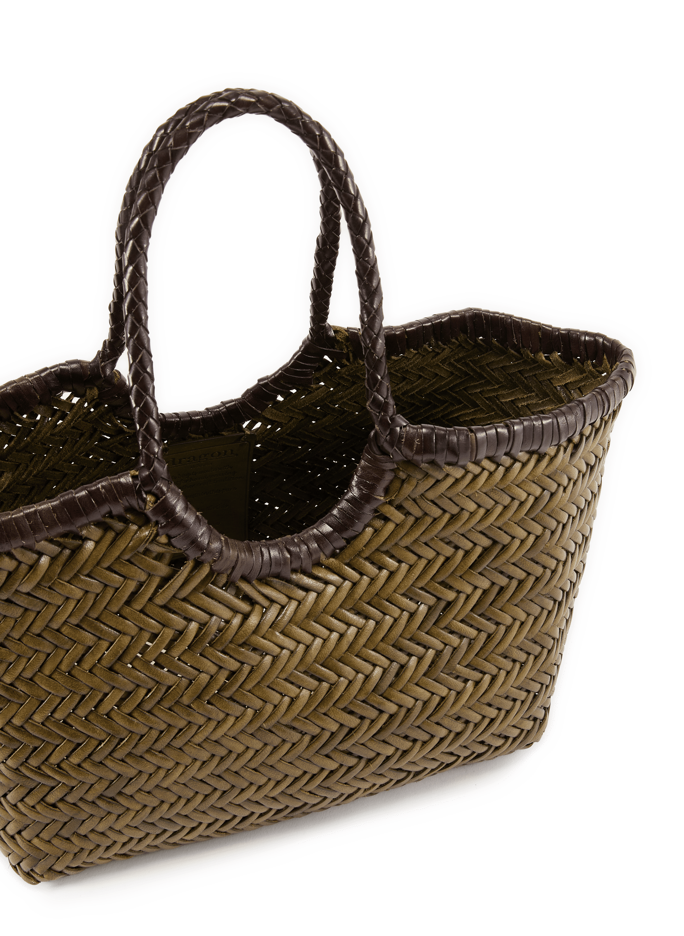 Sac tressé en cuir  DRAGON DIFFUSION Kaki
