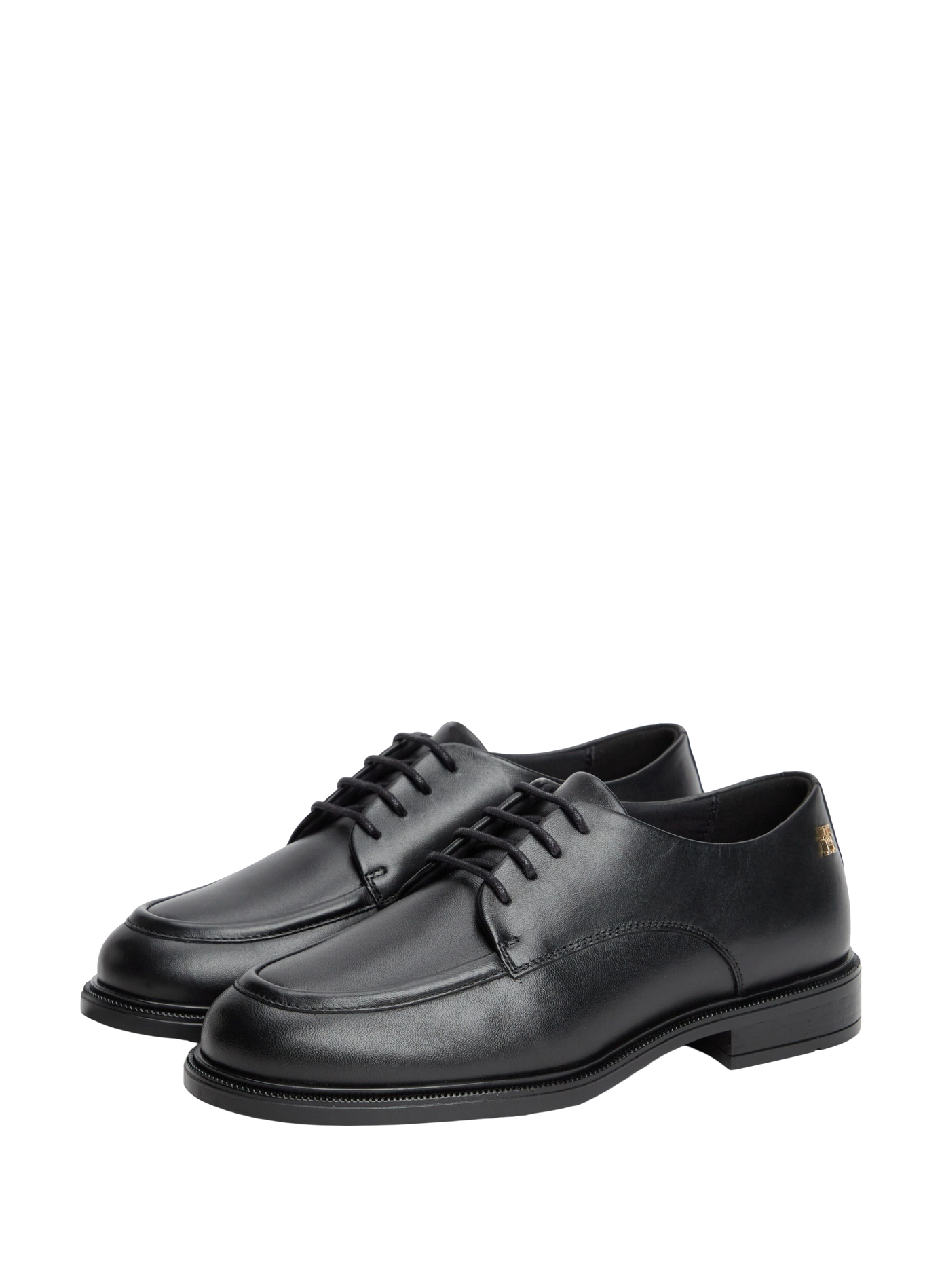 Leather lace-up derby shoes TOMMY HILFIGER Black