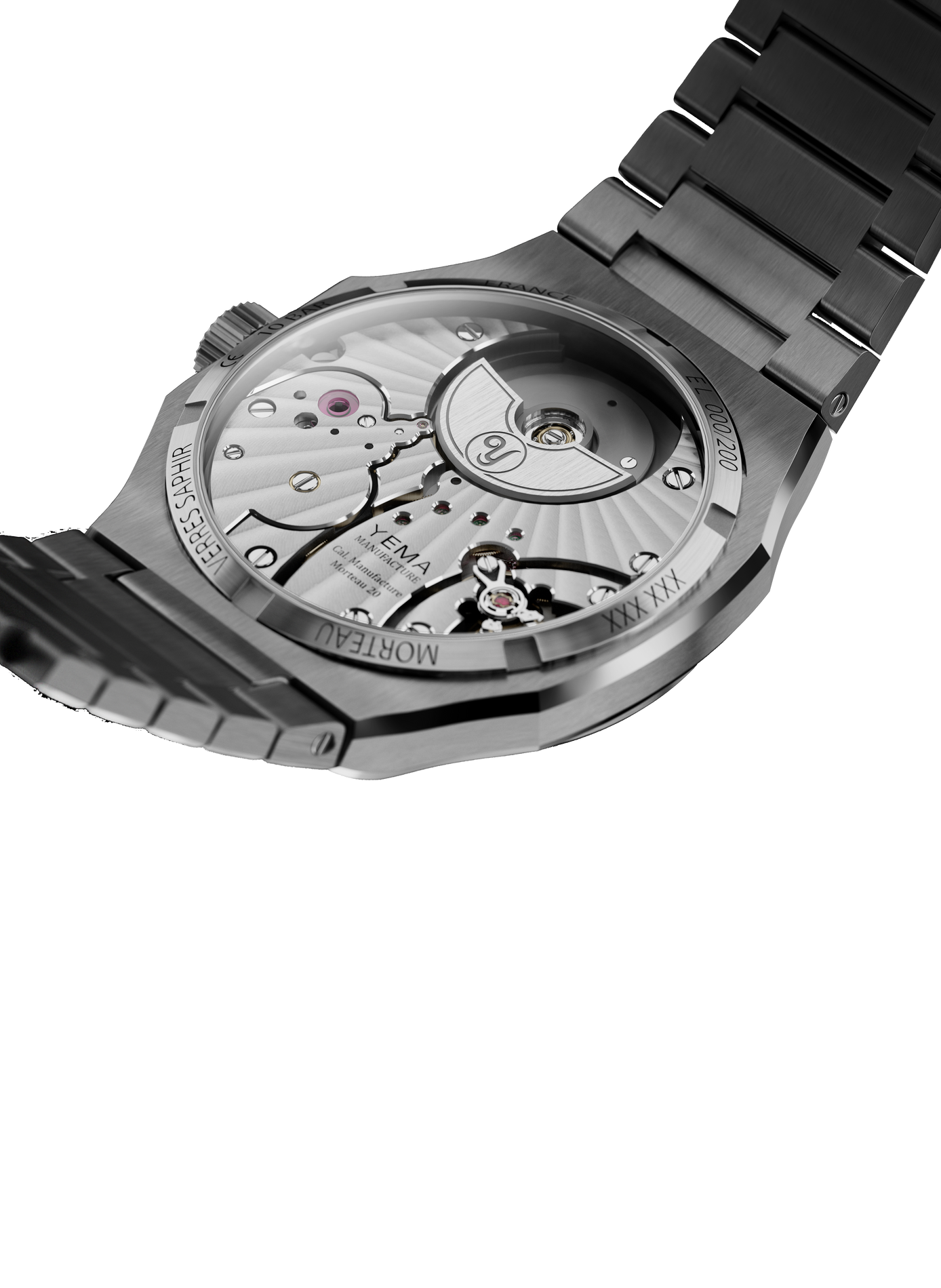 Montre automatique Wristmaster Slim CMM.20 en acier inoxydable YEMA Bleu