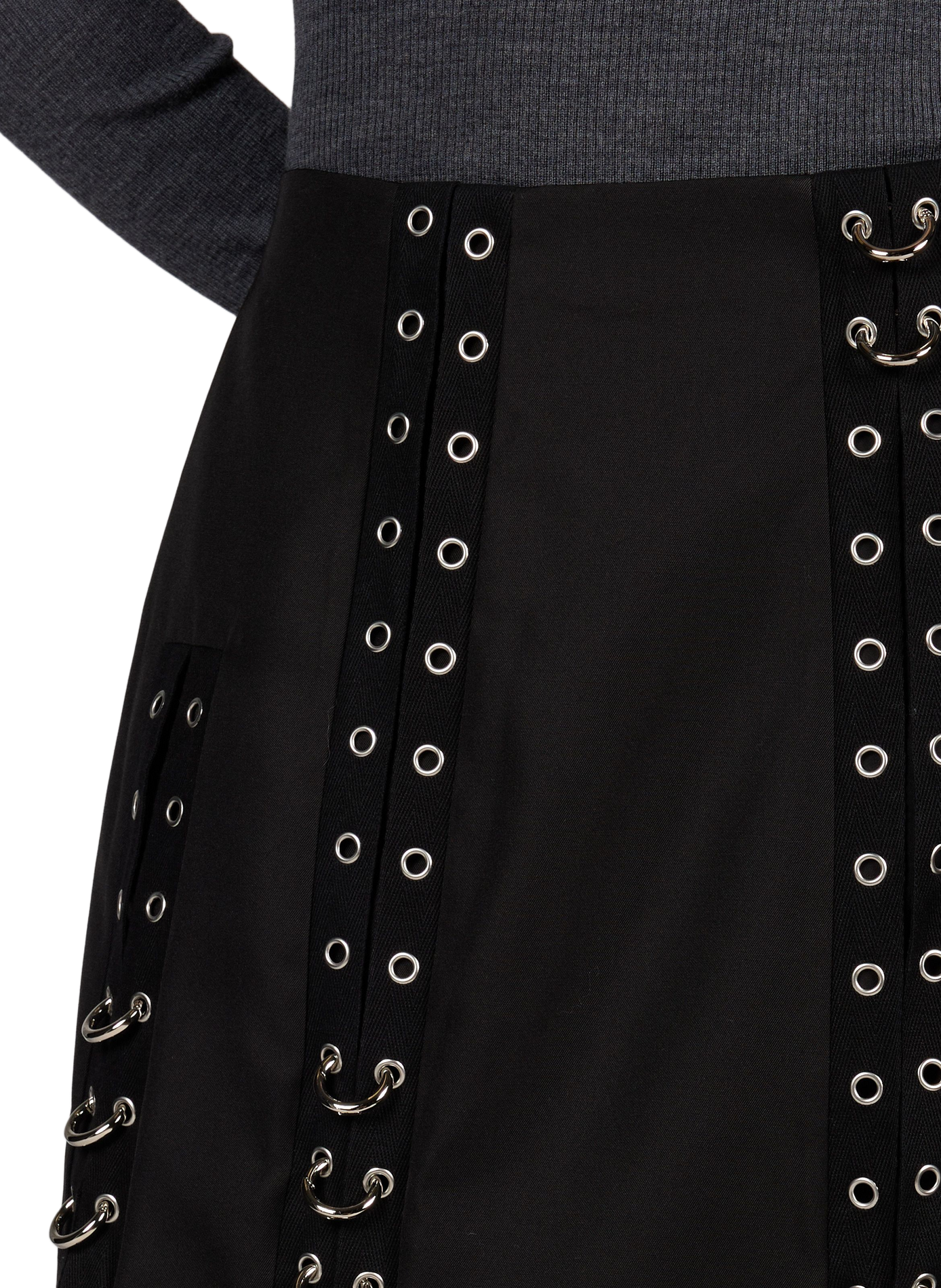 Midi skirt with eyelets and rings SIMONE ROCHA Black