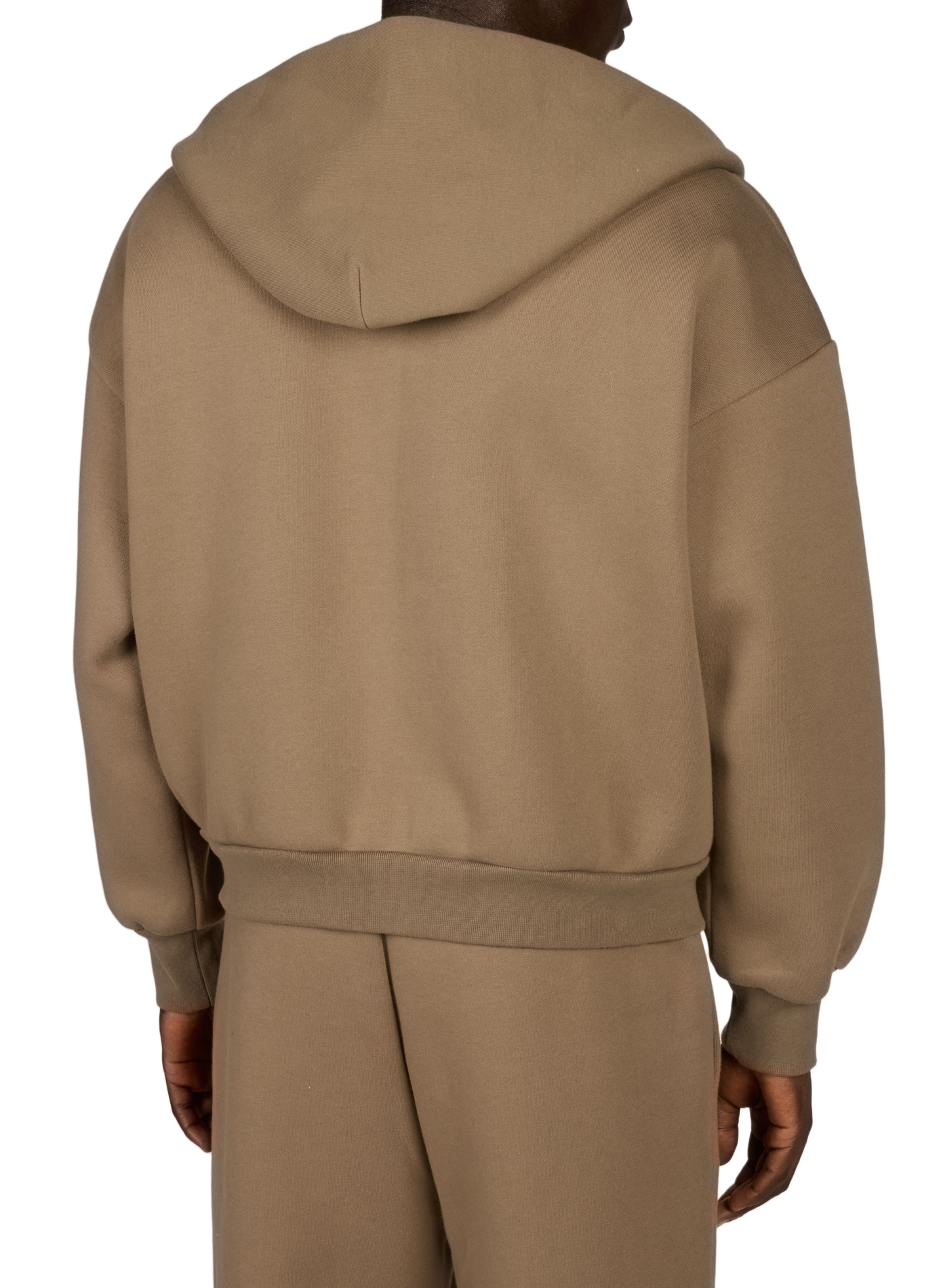 Plain oversized zip-up hoodie SEVENTH Brown