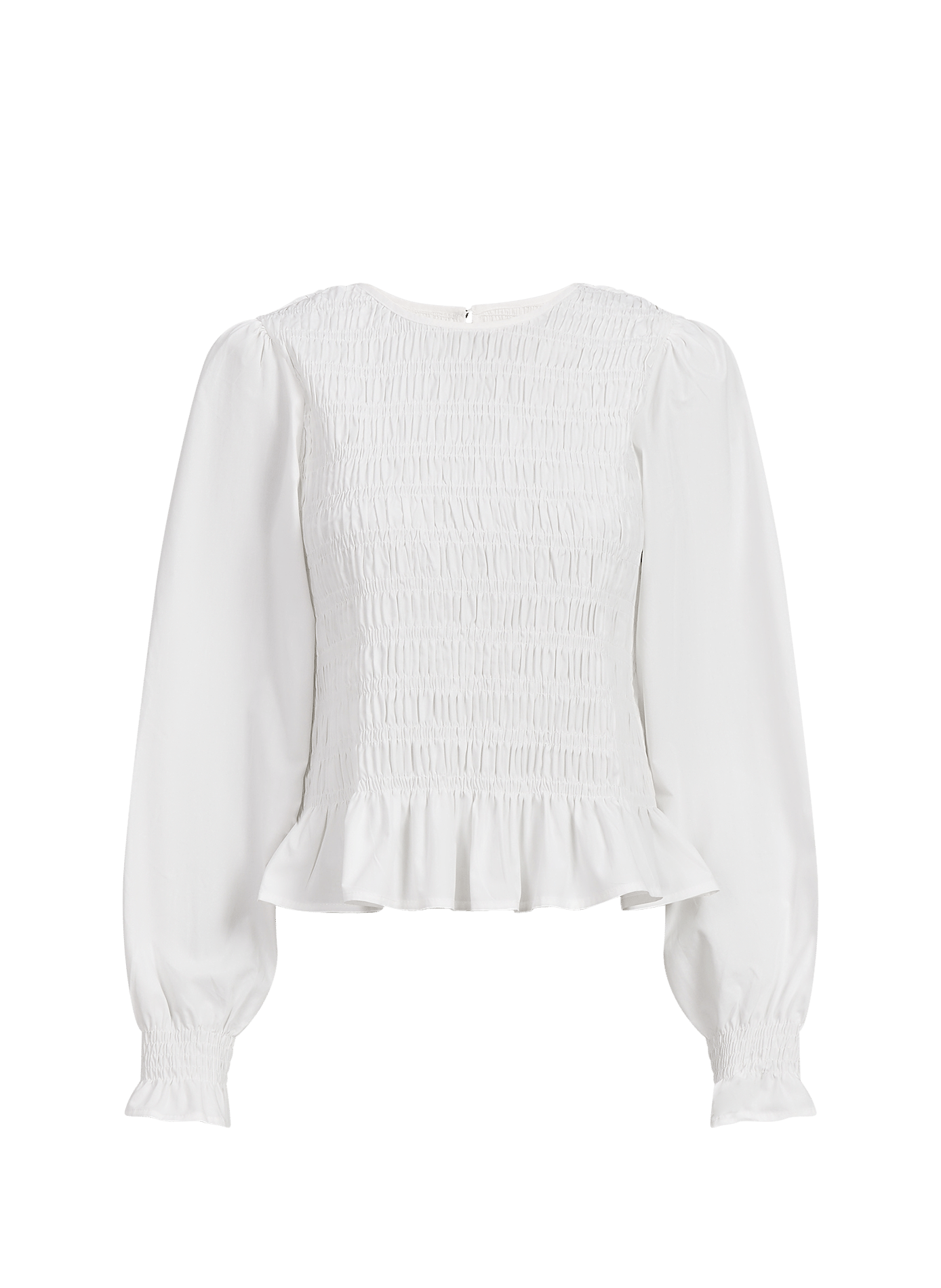 Figurbetontes Smok-Top aus Baumwolle GARANCE Weiss