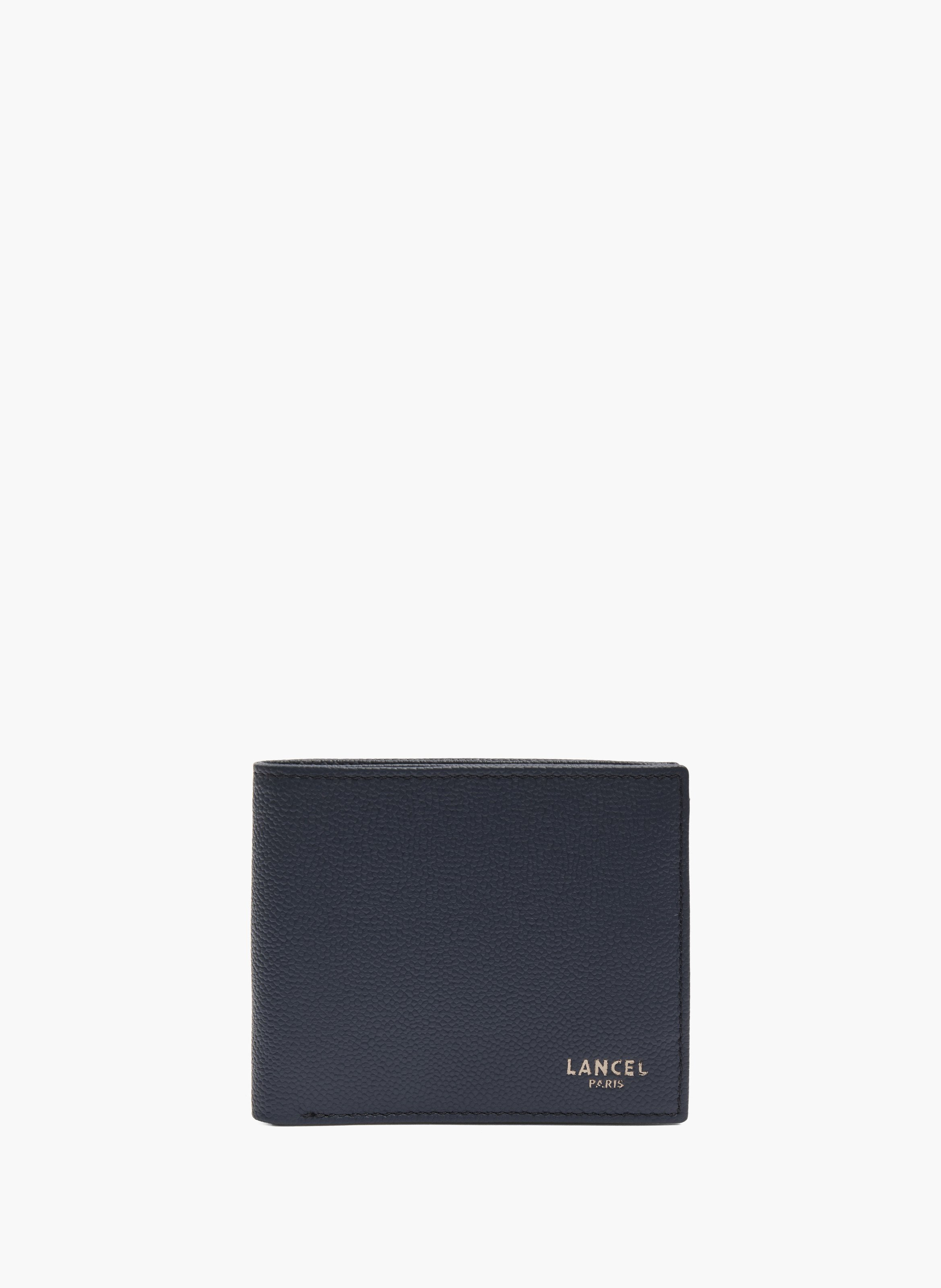 Portemonnee met 5 vakken van reliëfleer van lamsleer, ultramarijnblauw. LANCEL Blauw