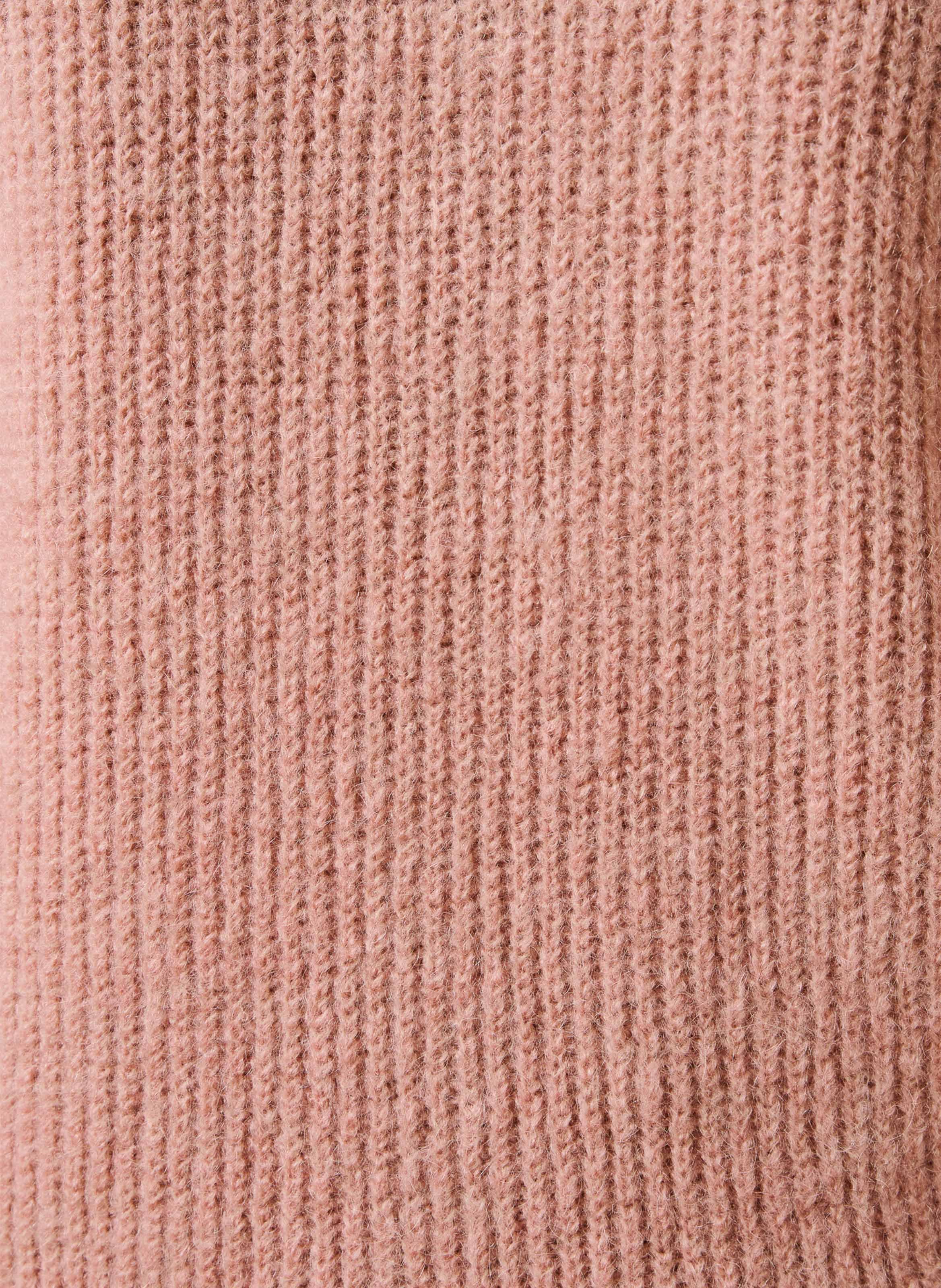 Ruimvallend vest met ronde hals in een gemengde breiwerkstof LA FEE MARABOUTEE Roze